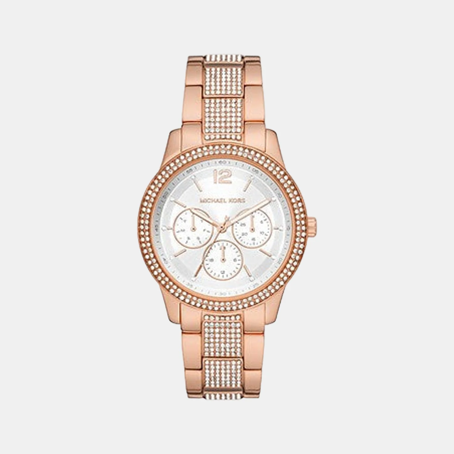 Tibby Women Quartz White Dial Multi-Function Stainless Steel Watch MK7293