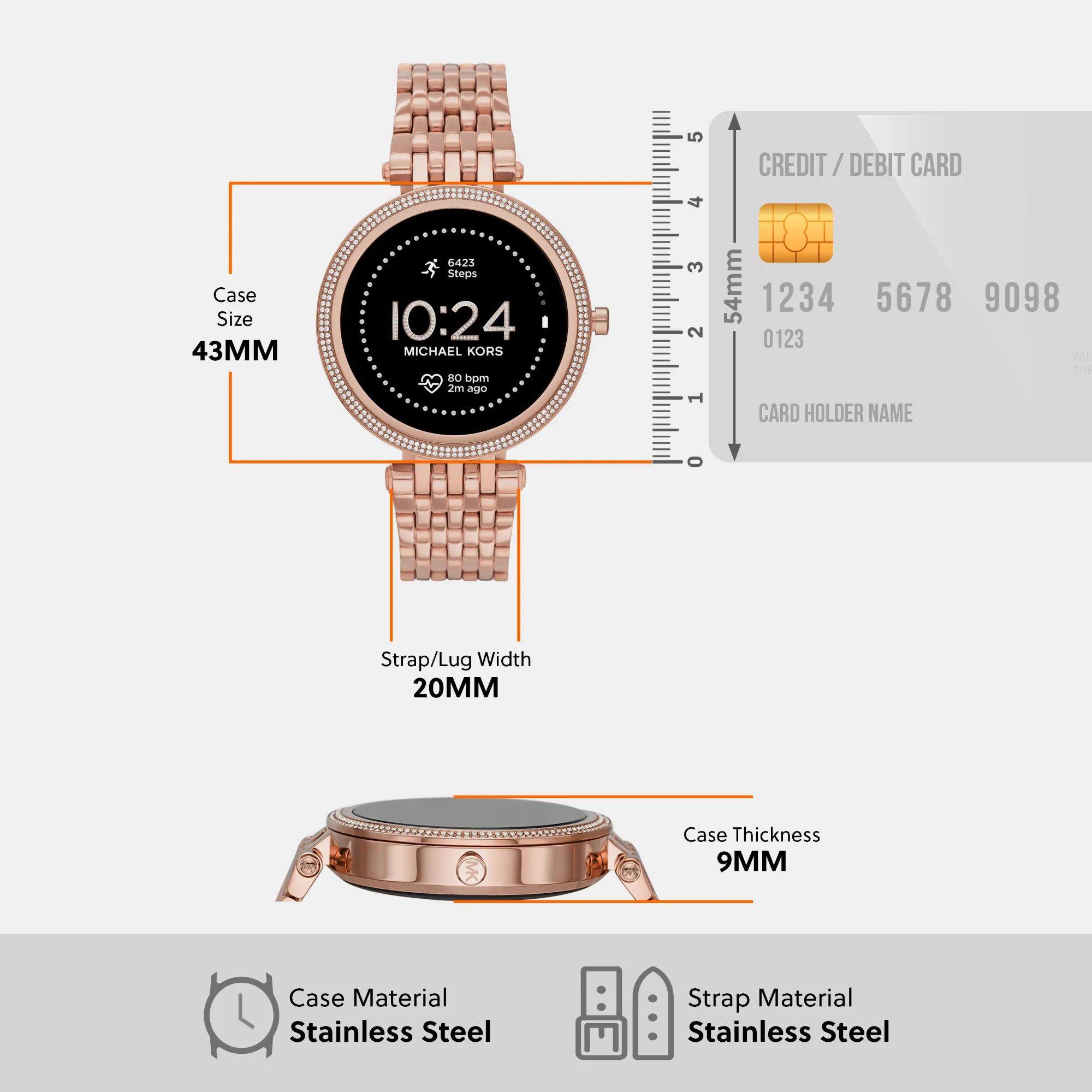 Women Processor Black Dial Digital Stainless Steel Watch MKT5128 - Image 7
