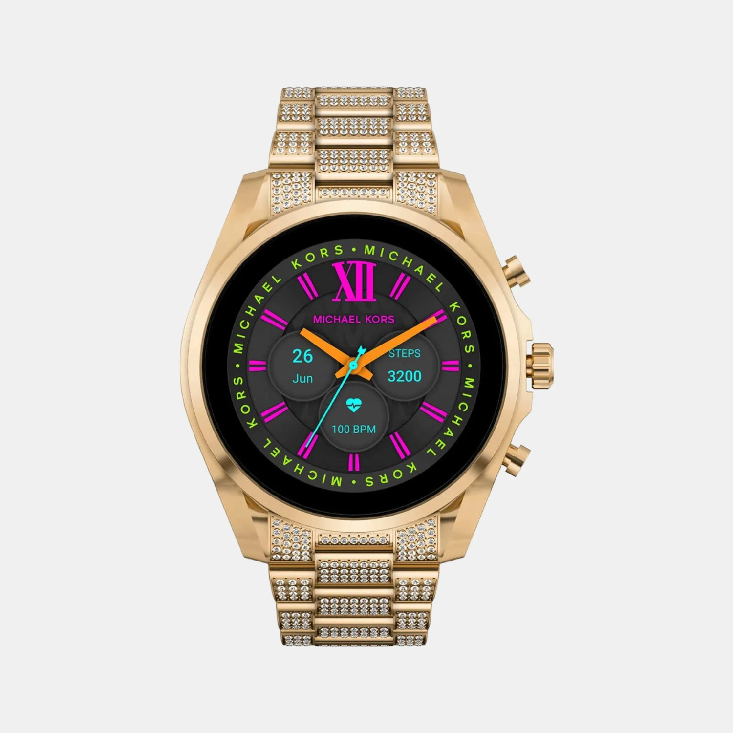 Women Processor Black Dial Digital Stainless Steel Watch MKT5136