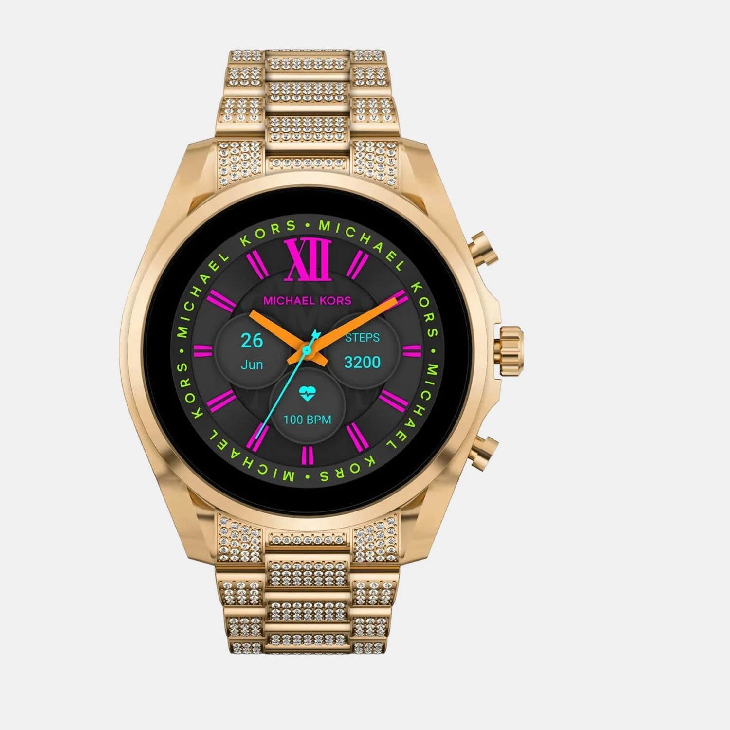 Women Processor Black Dial Digital Stainless Steel Watch MKT5136 - Image 2