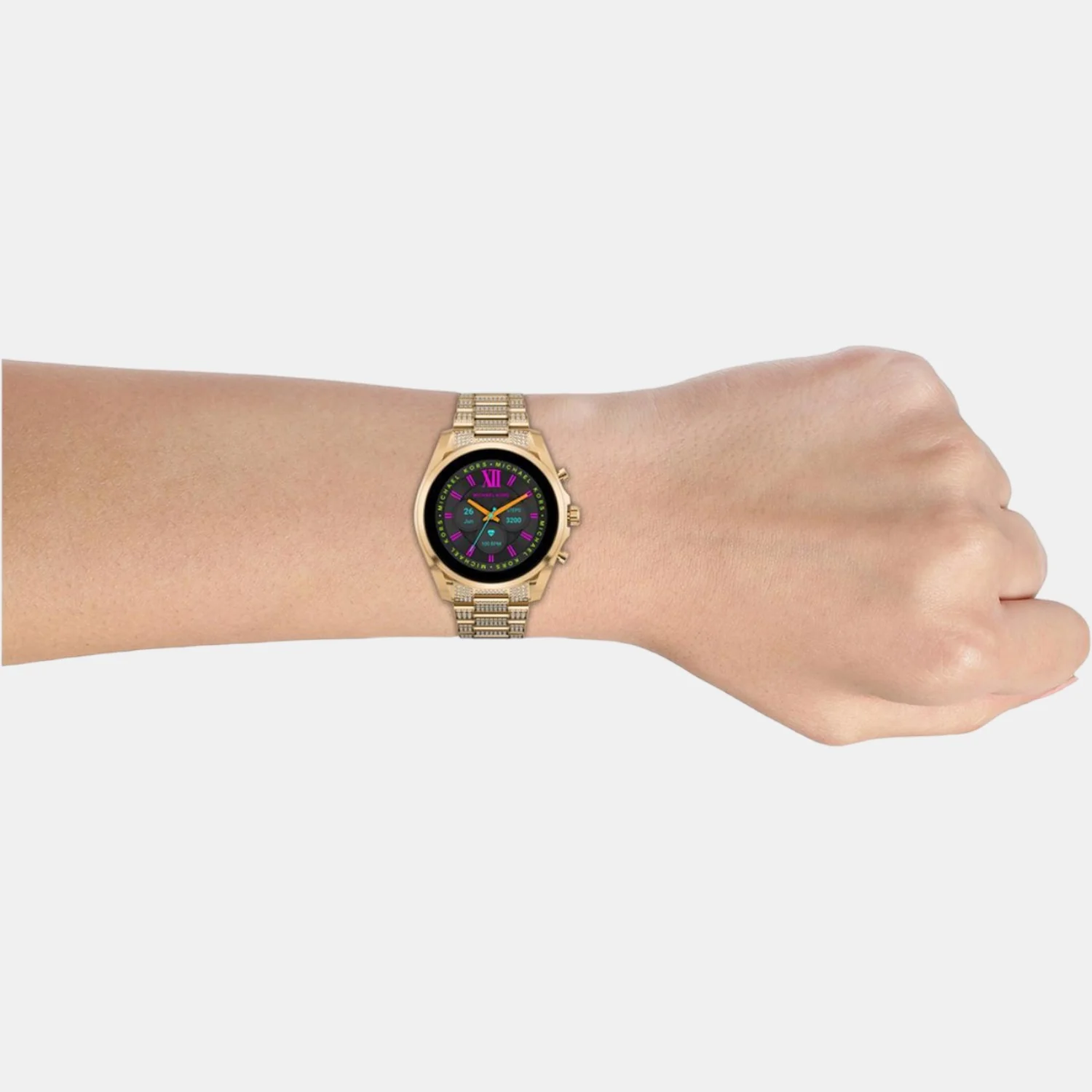 Women Processor Black Dial Digital Stainless Steel Watch MKT5136 - Image 4