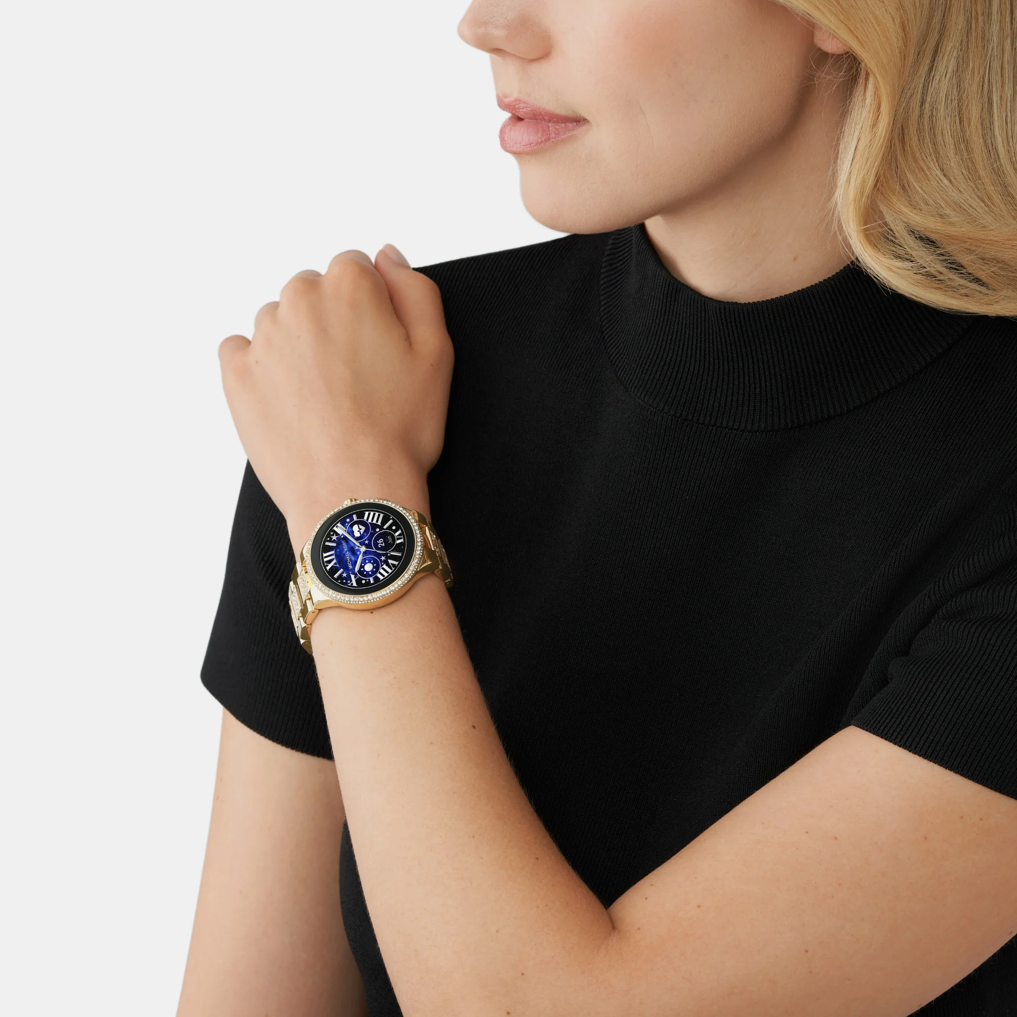 Women Processor Black Dial Digital Stainless Steel Watch MKT5146 - Image 4