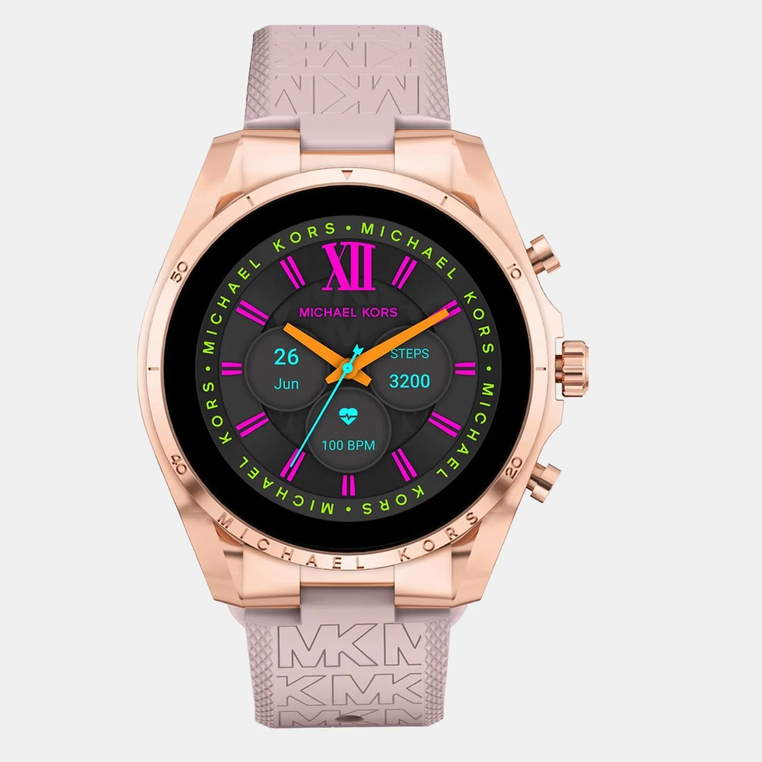 Women Processor Black Dial Digital Stainless Steel Watch MKT5150 - Image 2