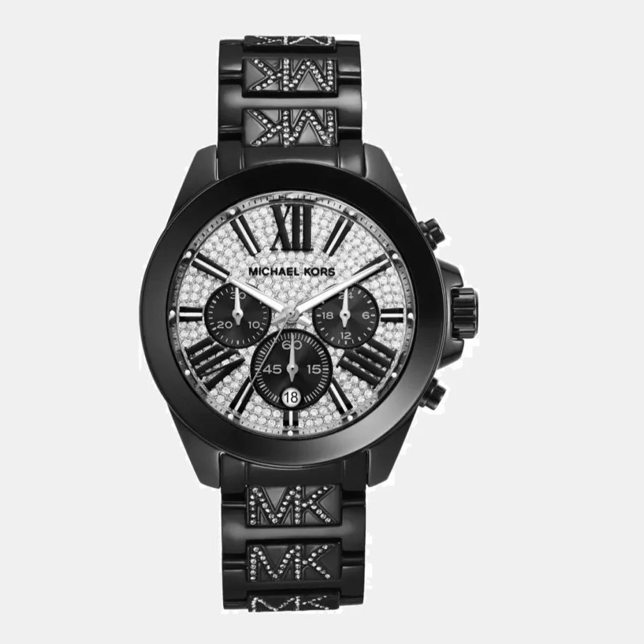 Wren Women Quartz Black Dial Analog Stainless Steel Watch MK7306