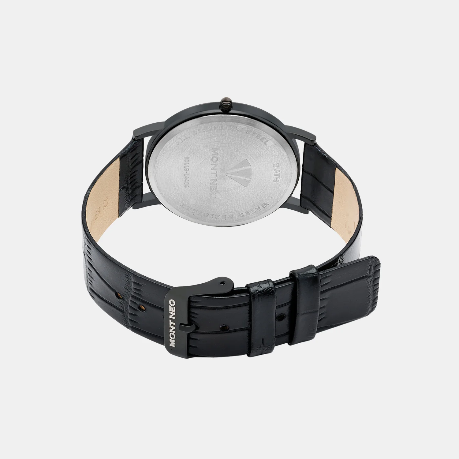 Men Quartz Black Dial Analog Leather Watch 8011B-L4404 - Image 4