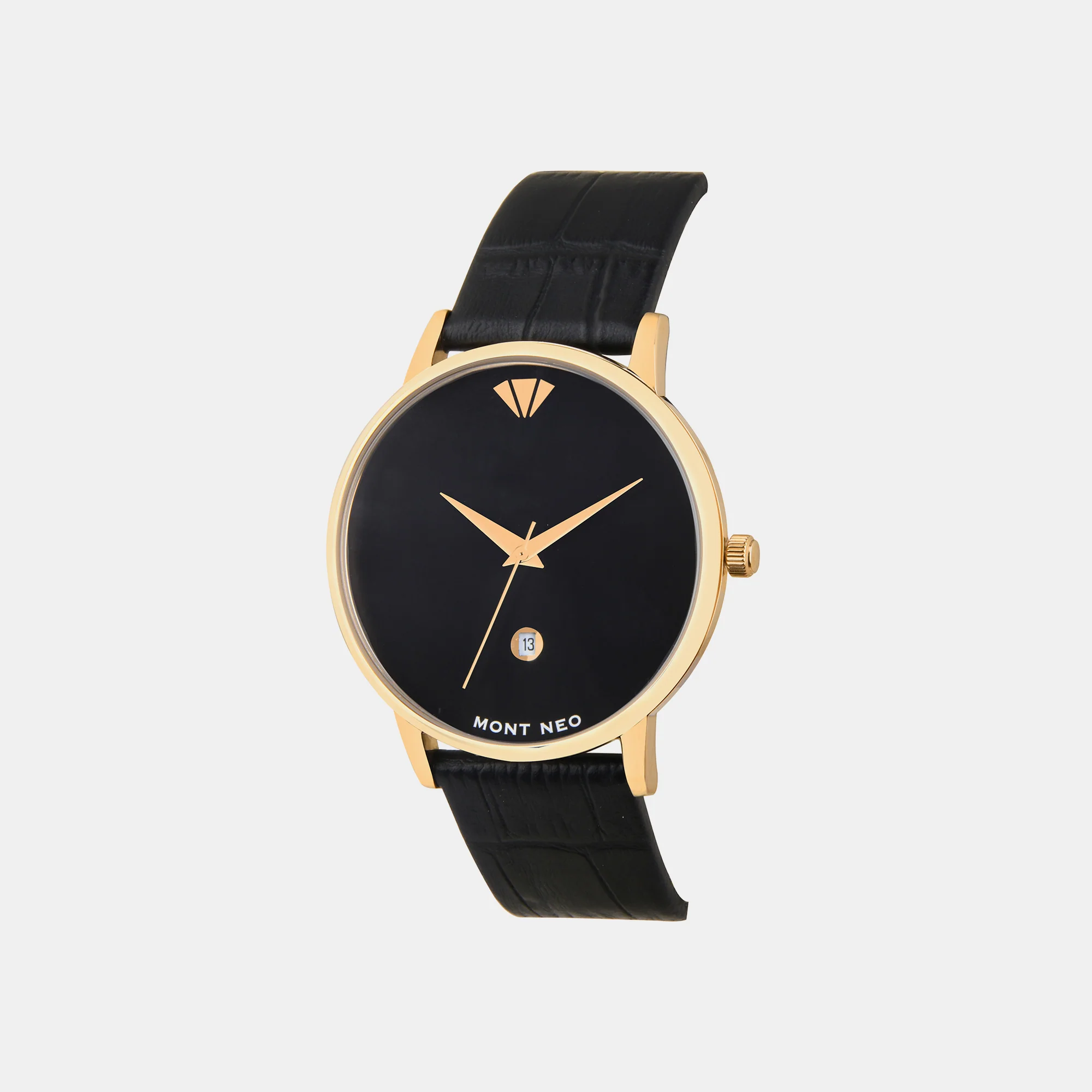 Men Quartz Black Dial Analog Leather Watch G1034E-L2204 - Image 3