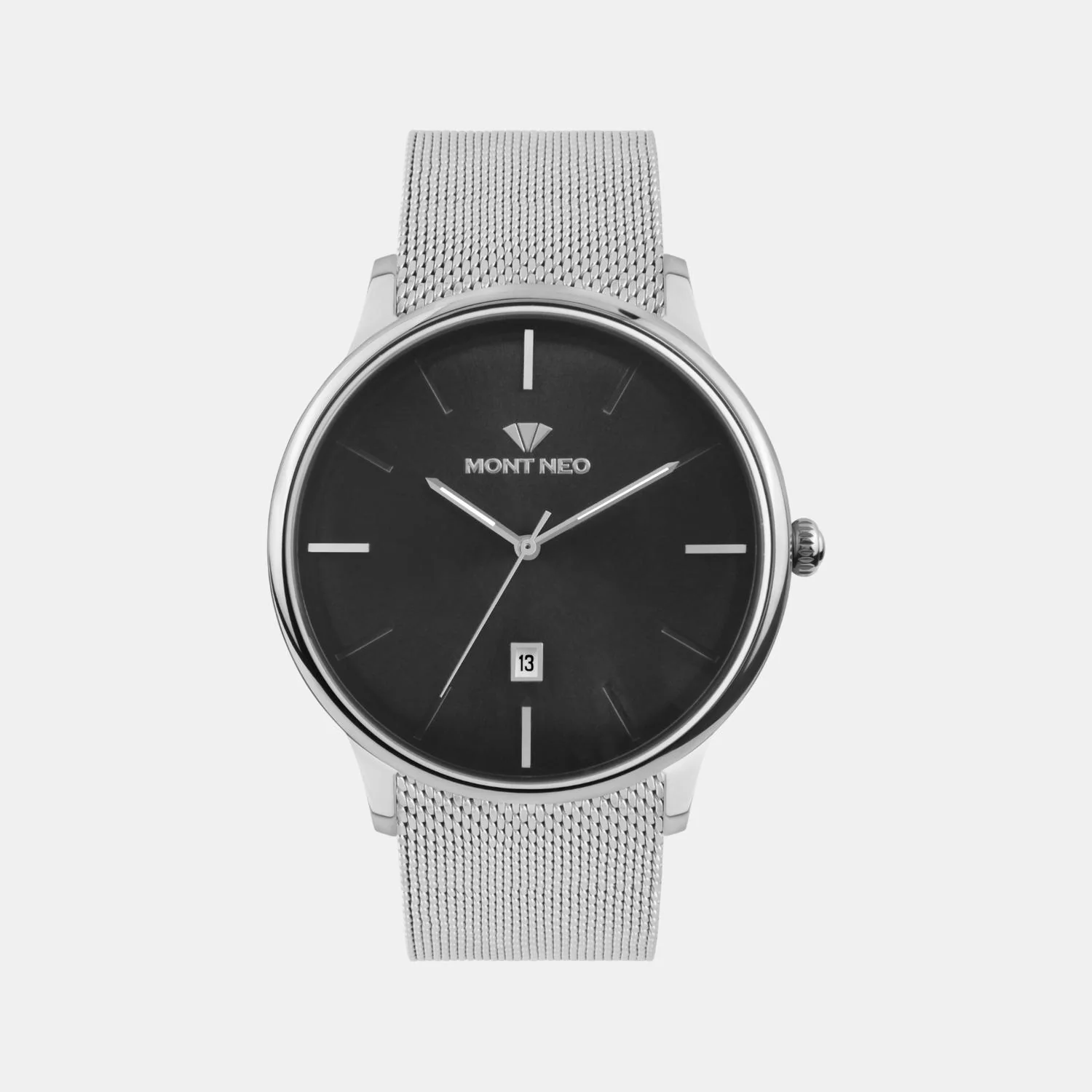 Men Quartz Black Dial Analog Mesh Watch G1052E-B1104 - Image 2