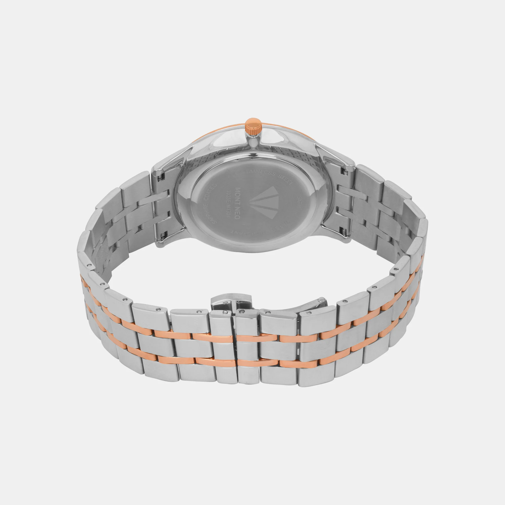 Men Quartz Black Dial Analog Stainless Steel Watch 1035E-M1304 - Image 3