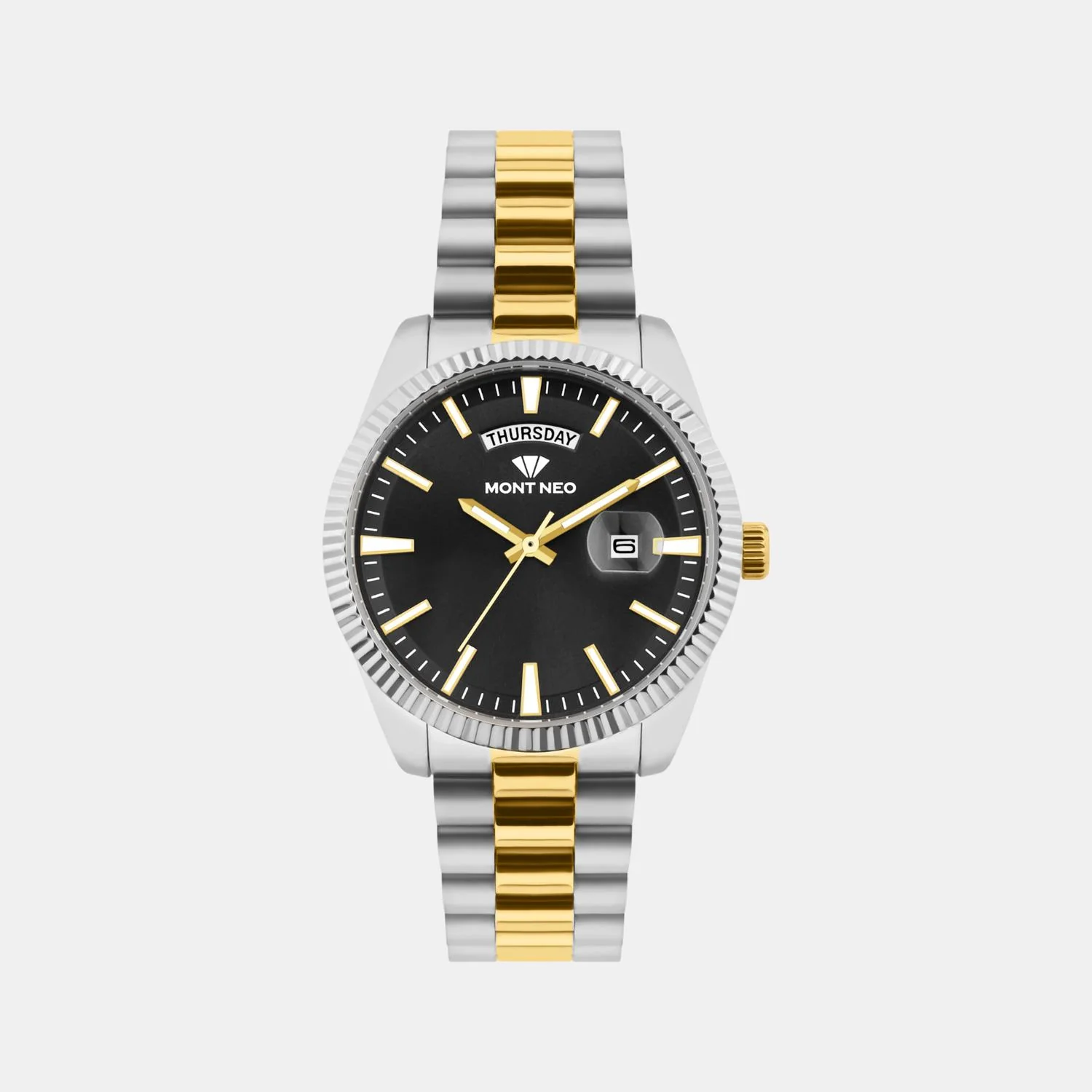 Men Quartz Black Dial Analog Stainless Steel Watch G3505D-M1204 - Image 2