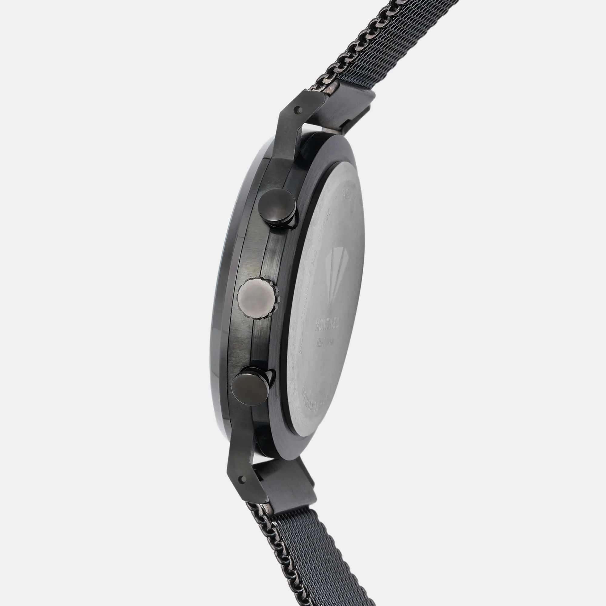 Men Quartz Black Dial Chronograph Mesh Watch 7004M-B4404 - Image 4