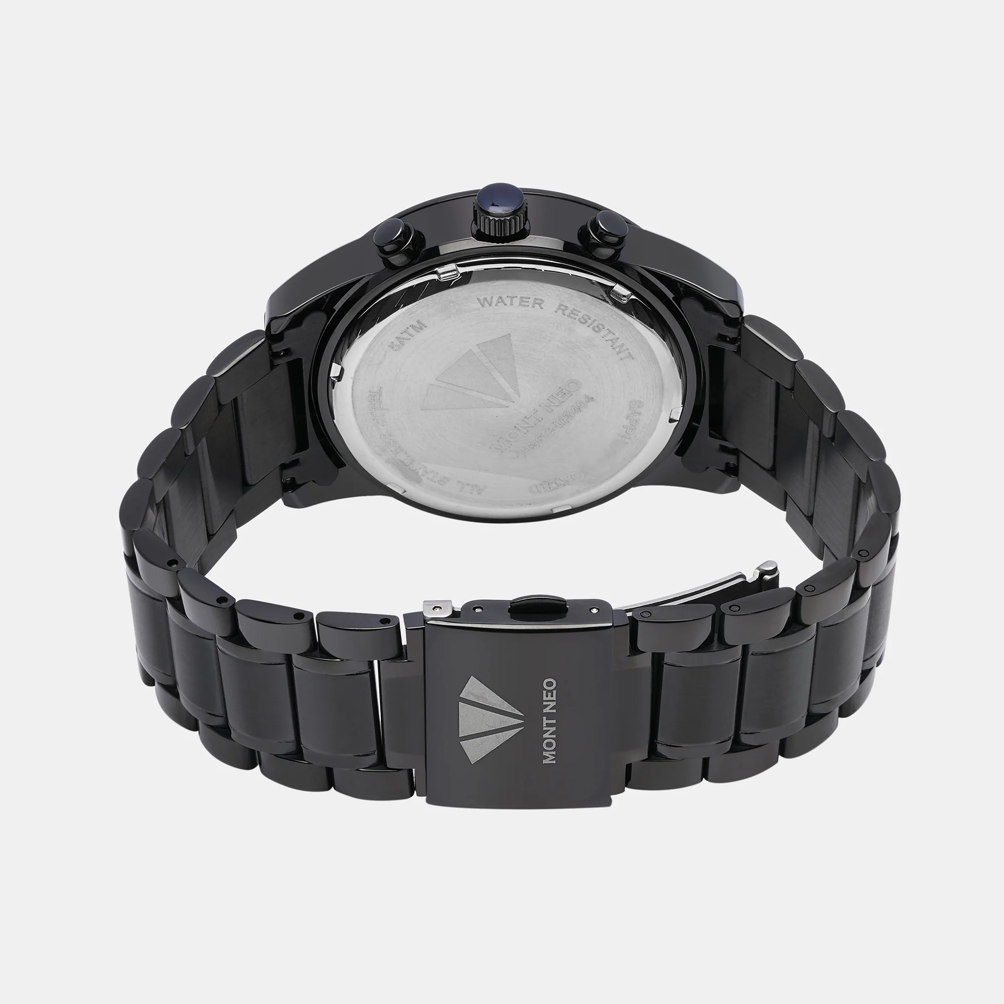 Men Quartz Black Dial Chronograph Stainless Steel Watch 1036C-M4404 - Image 5