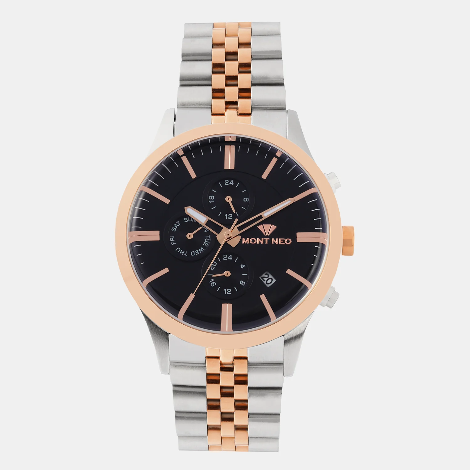 Men Quartz Black Dial Multi-Function Metal Watch 1049M-M1304 - Image 2