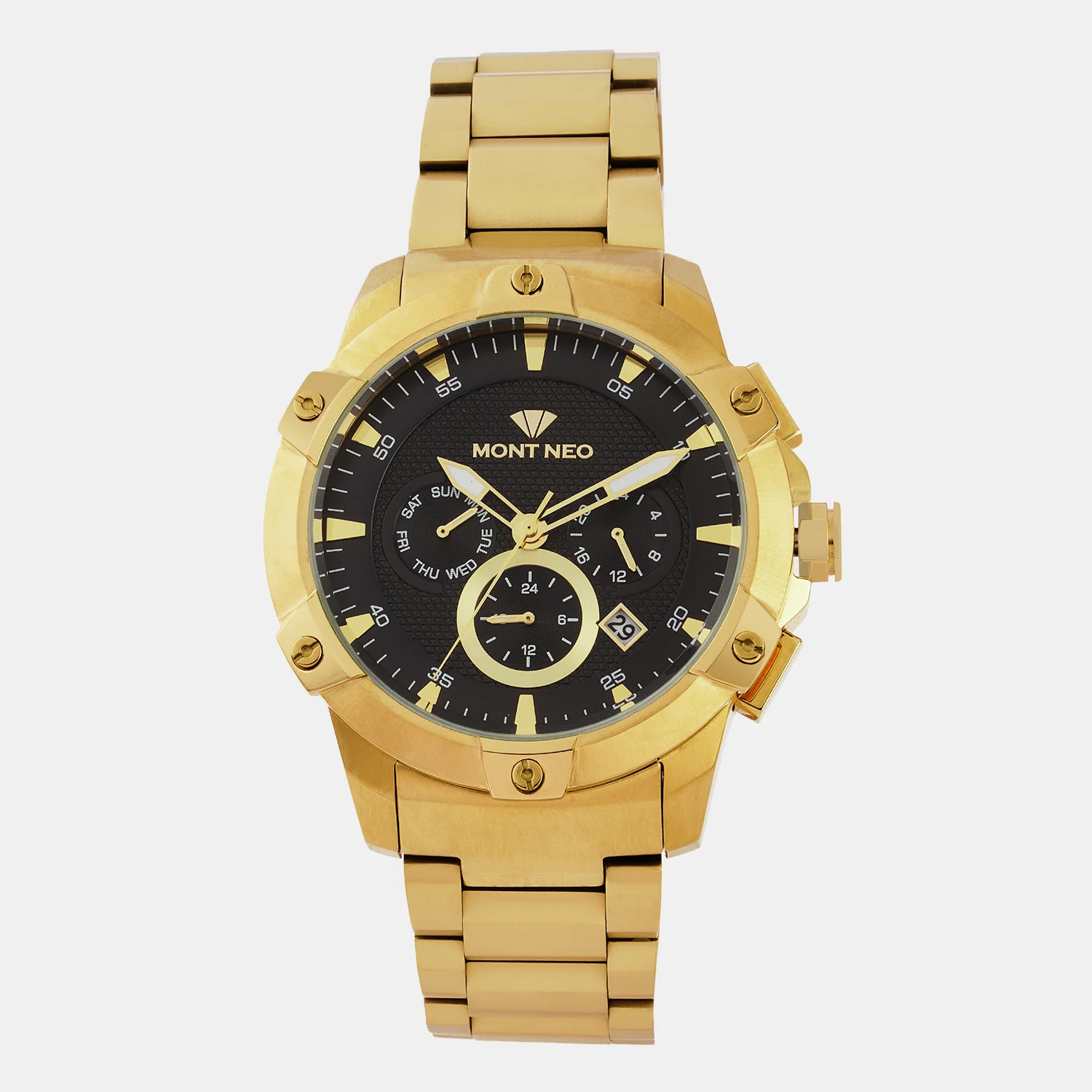 Men Quartz Black Dial Multi-Function Metal Watch 1050M-M2204 - Image 2