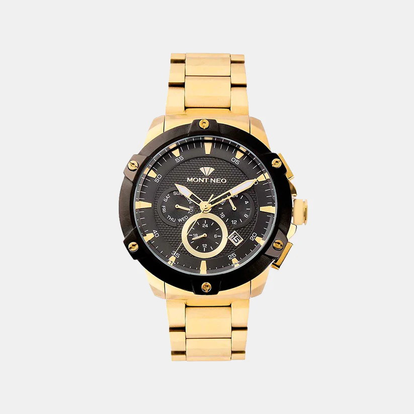 Men Quartz Black Dial Multi-Function Metal Watch 1050M-M2404 - Image 2