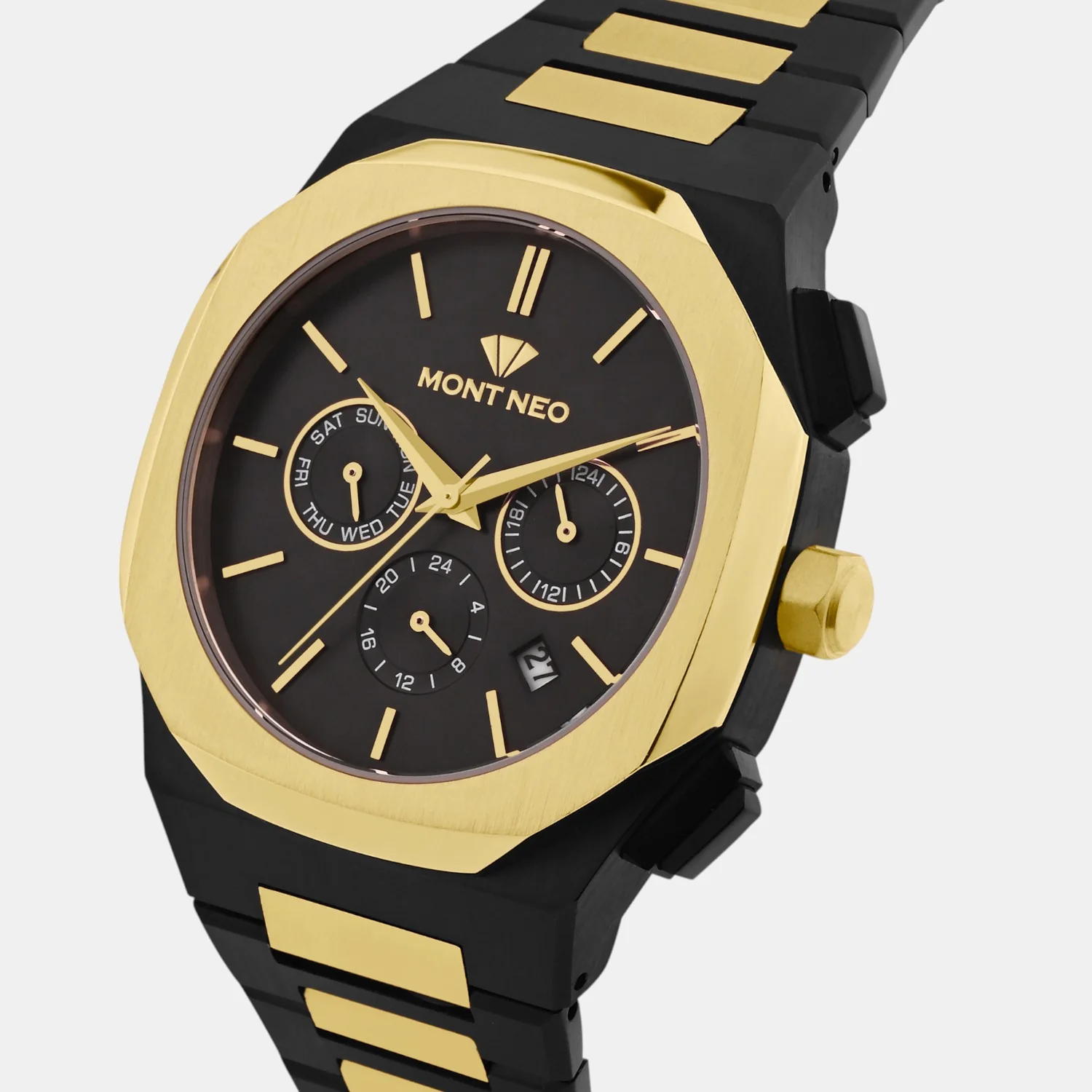 Men Quartz Black Dial Multi-Function Metal Watch 1054M-M4204 - Image 2