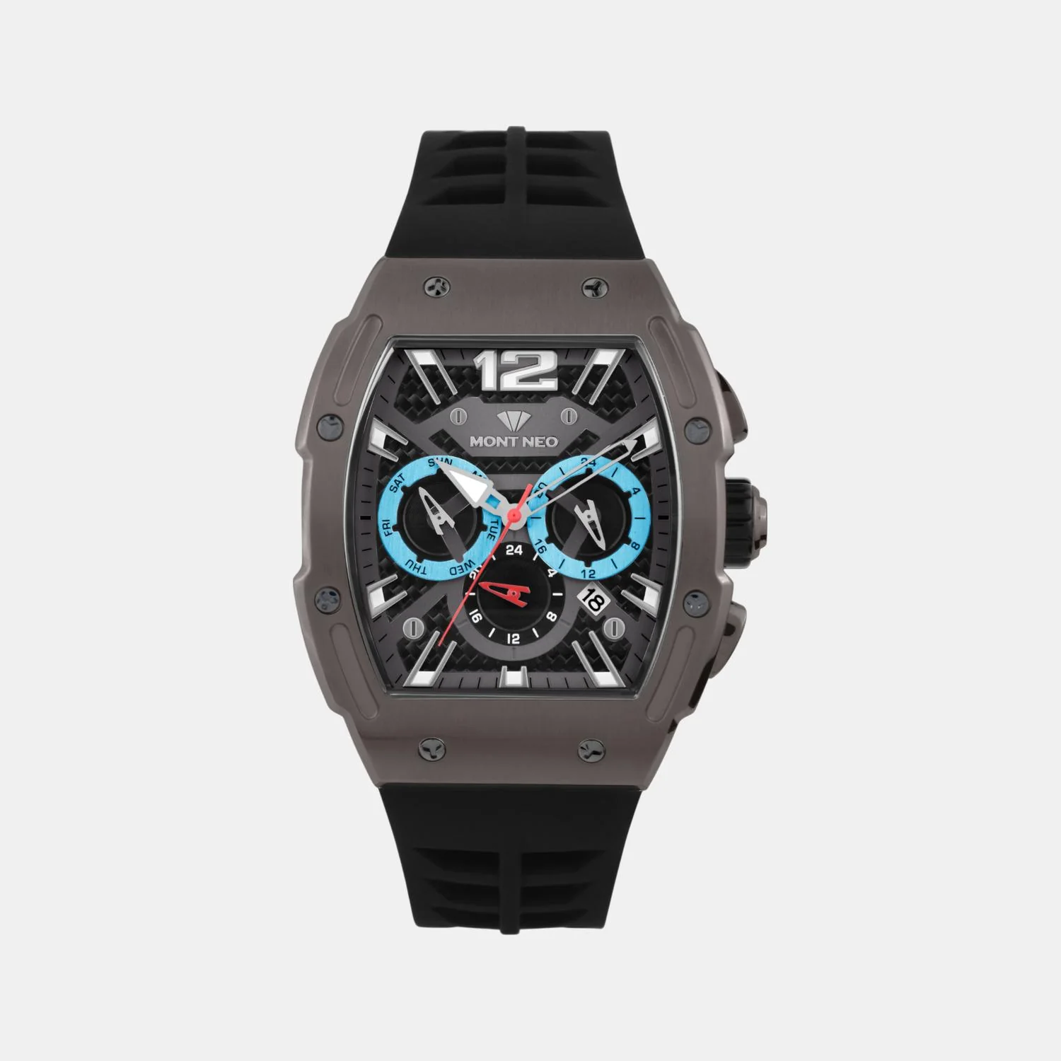 Men Quartz Black Dial Multi-Function Silicone Watch G1061C-P8804 - Image 2