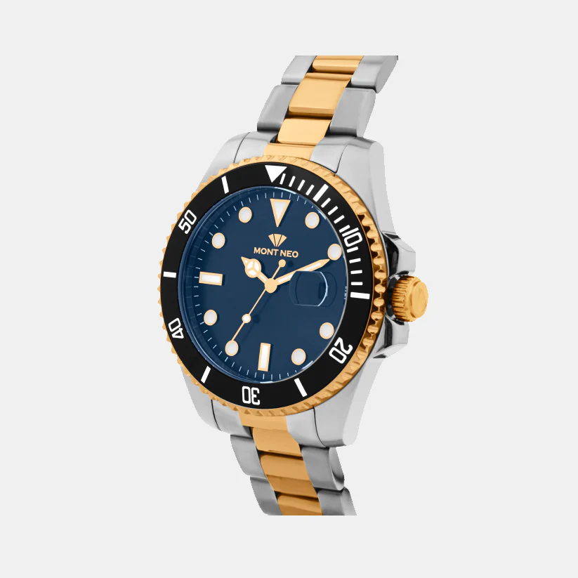 Men Quartz Blue Dial Analog Metal Watch 3507E-M1305 - Image 3