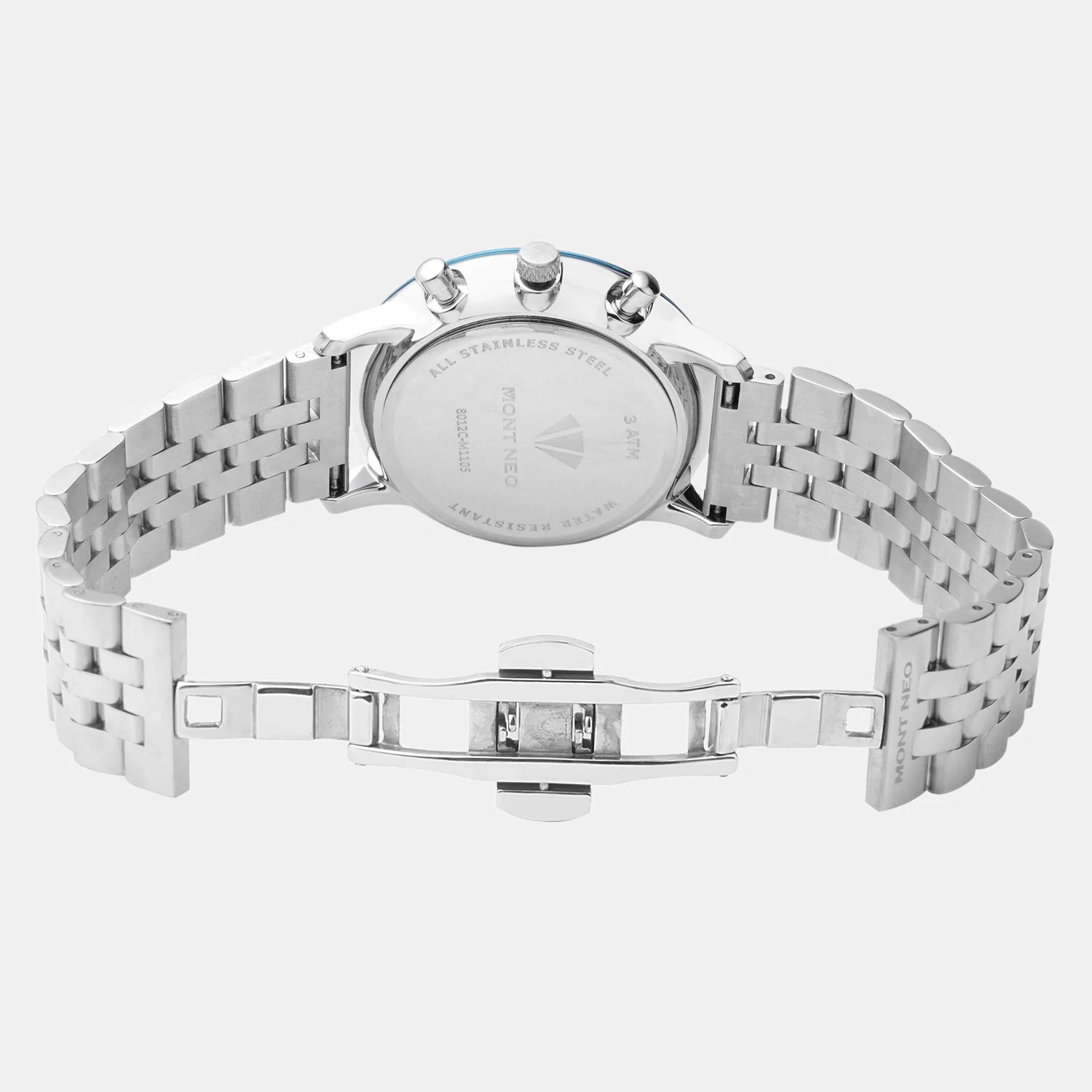 Men Quartz Blue Dial Analog Metal Watch 8012C-M1105 - Image 5