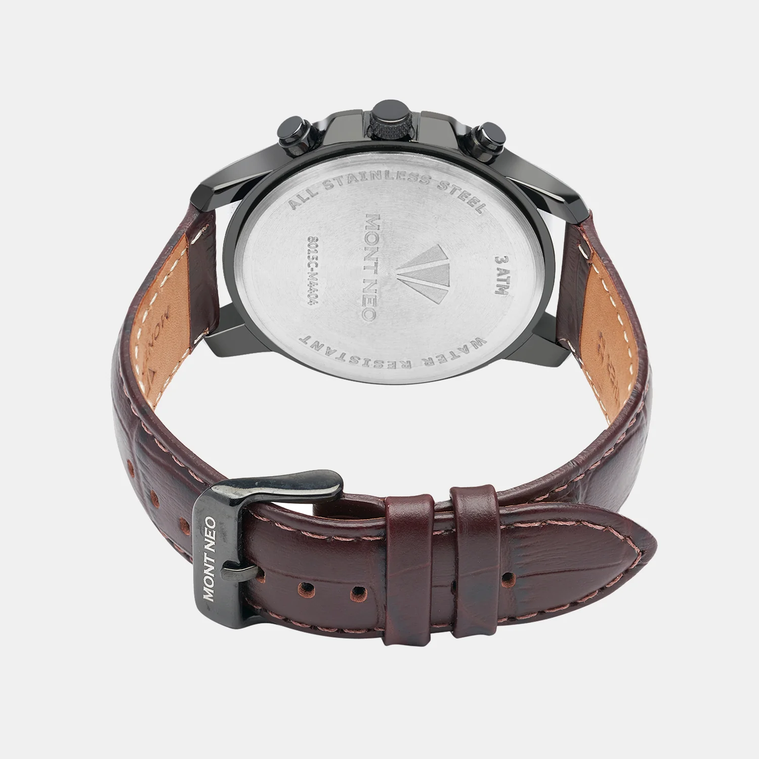 Men Quartz Blue Dial Chronograph Leather Watch 8015C-L4405 - Image 4