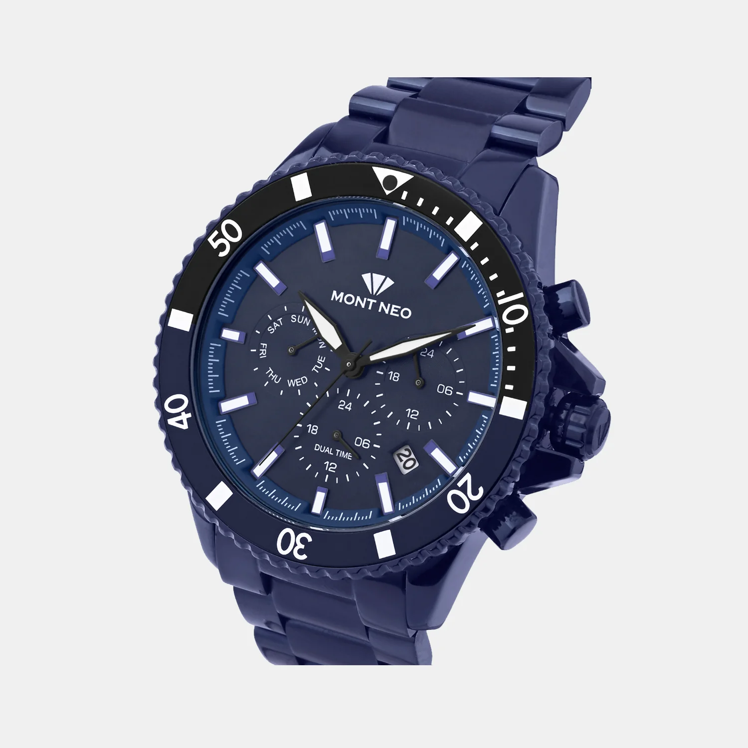 Men Quartz Blue Dial Multi-Function Metal Watch 3510M-M5405 - Image 3