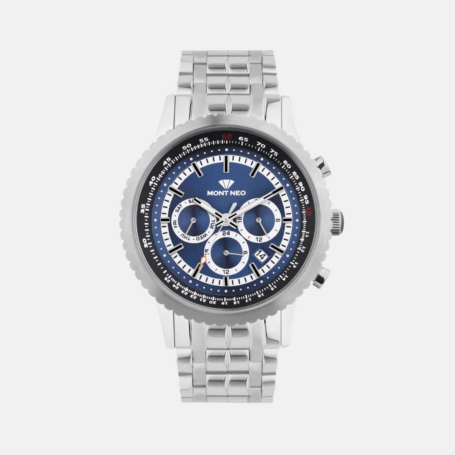 Men Quartz Blue Dial Multi-Function Metal Watch 3513M-M1405 - Image 2