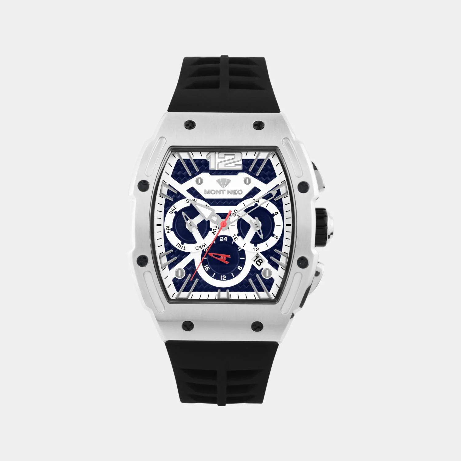 Men Quartz Blue Dial Multi-Function Silicone Watch G1061C-P1105 - Image 2