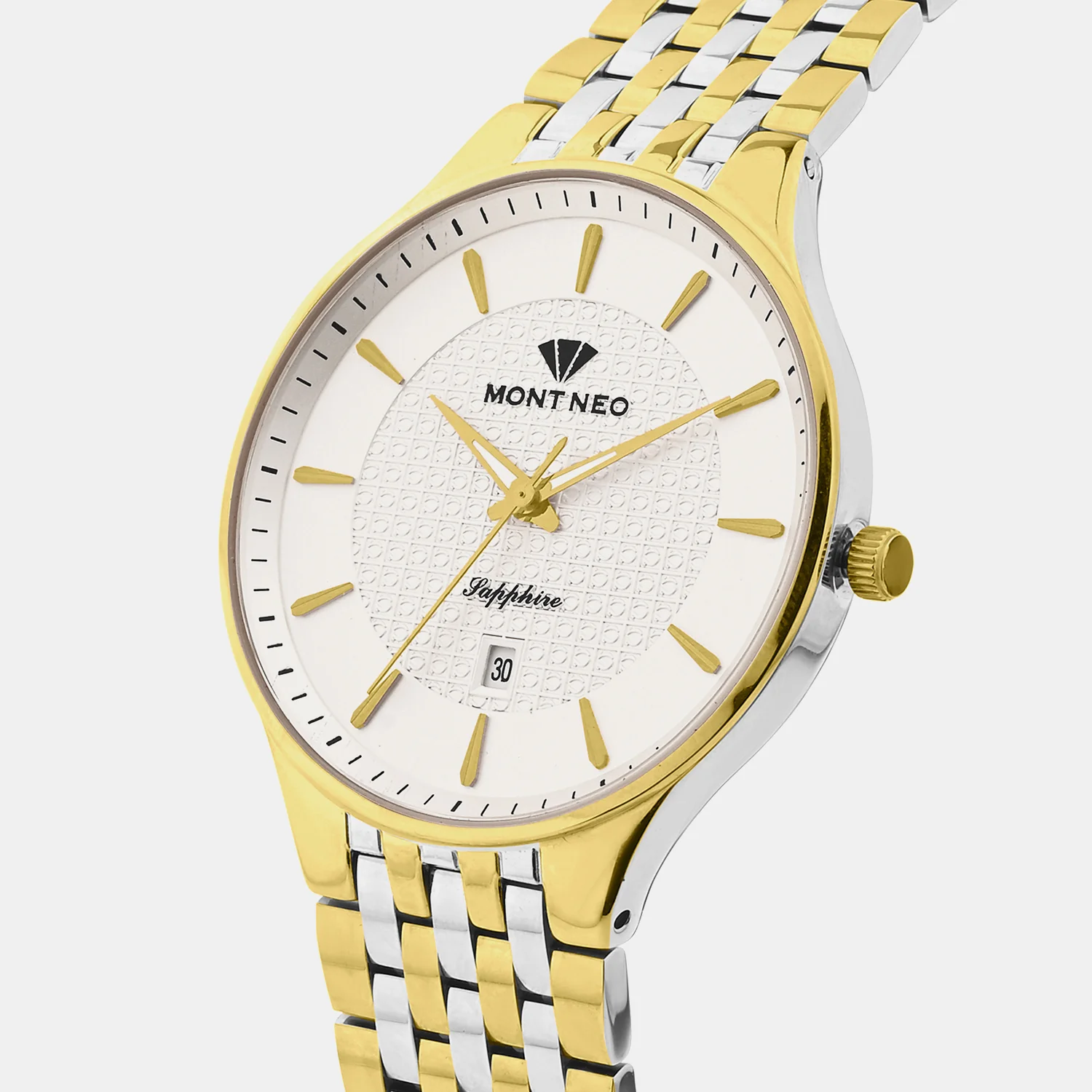 Men Quartz Cream Dial Analog Metal Watch 8503E-M1303 - Image 2