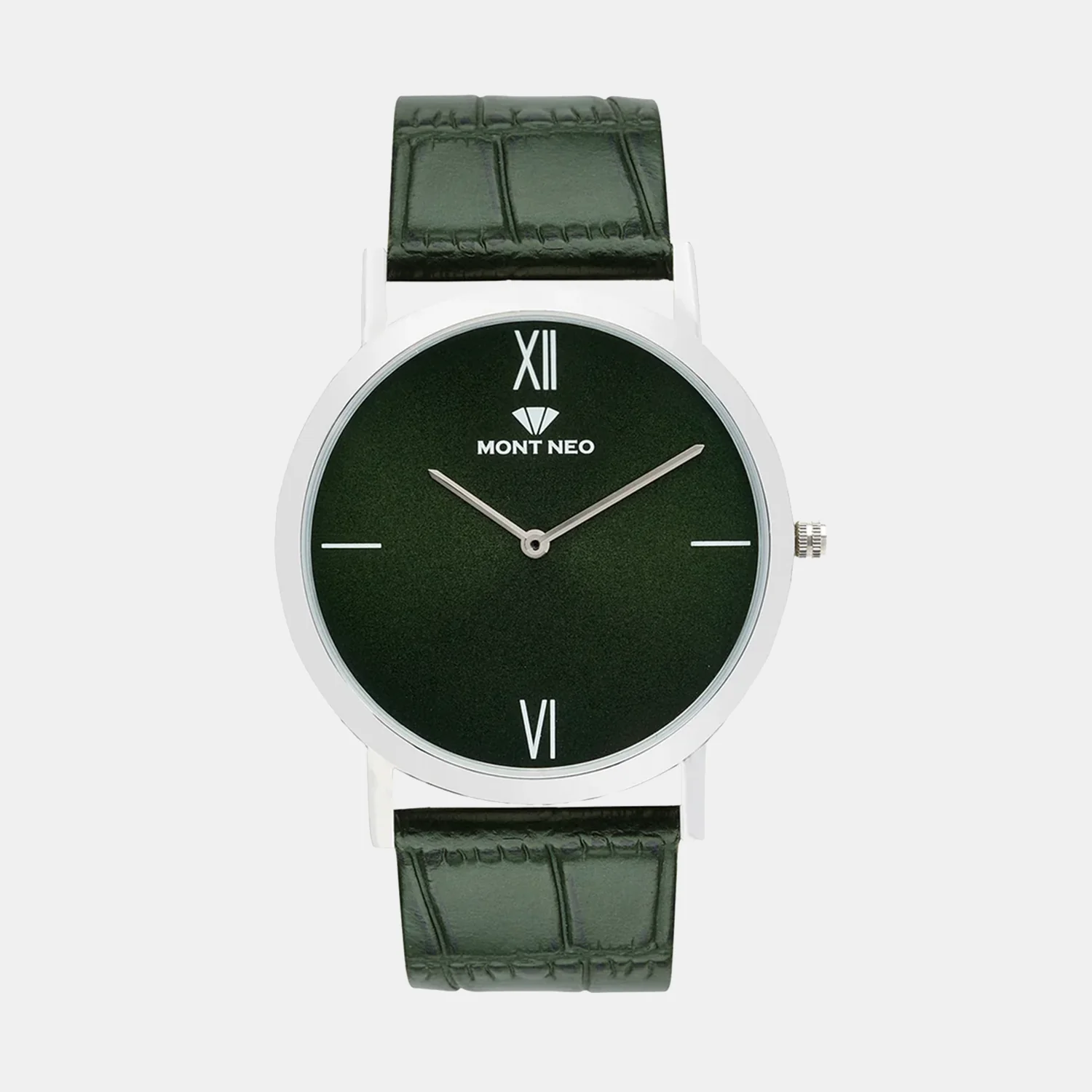 Men Quartz Green Dial Analog Leather Watch 8011B-L1114