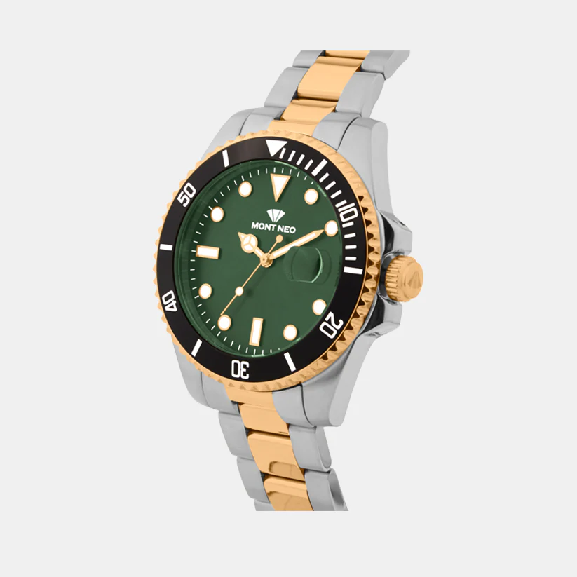 Men Quartz Green Dial Analog Metal Watch 3507E-M1314 - Image 5