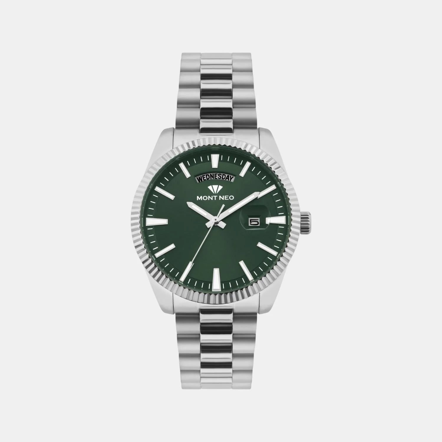 Men Quartz Green Dial Analog Stainless Steel Watch G3505D-M1114