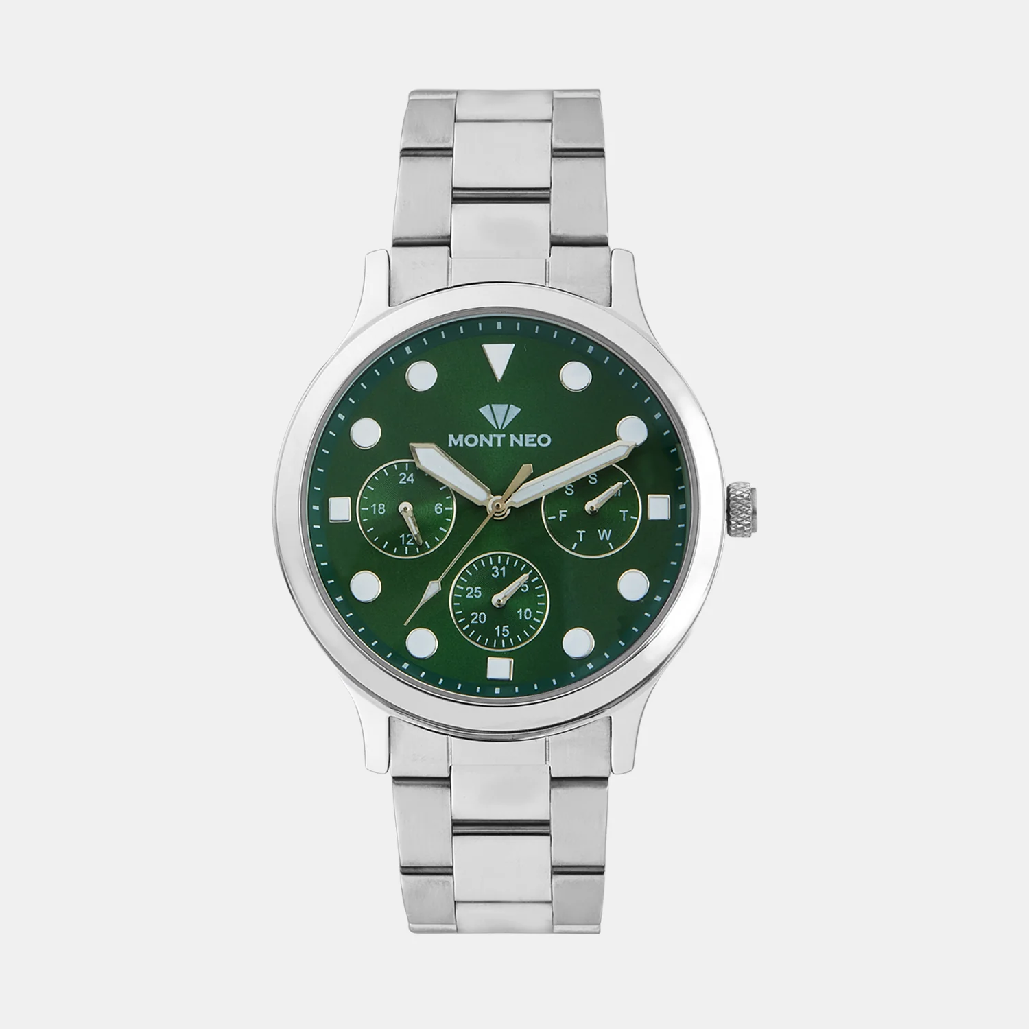 Men Quartz Green Dial Multi-Function Metal Watch 8006M-M1114 - Image 2