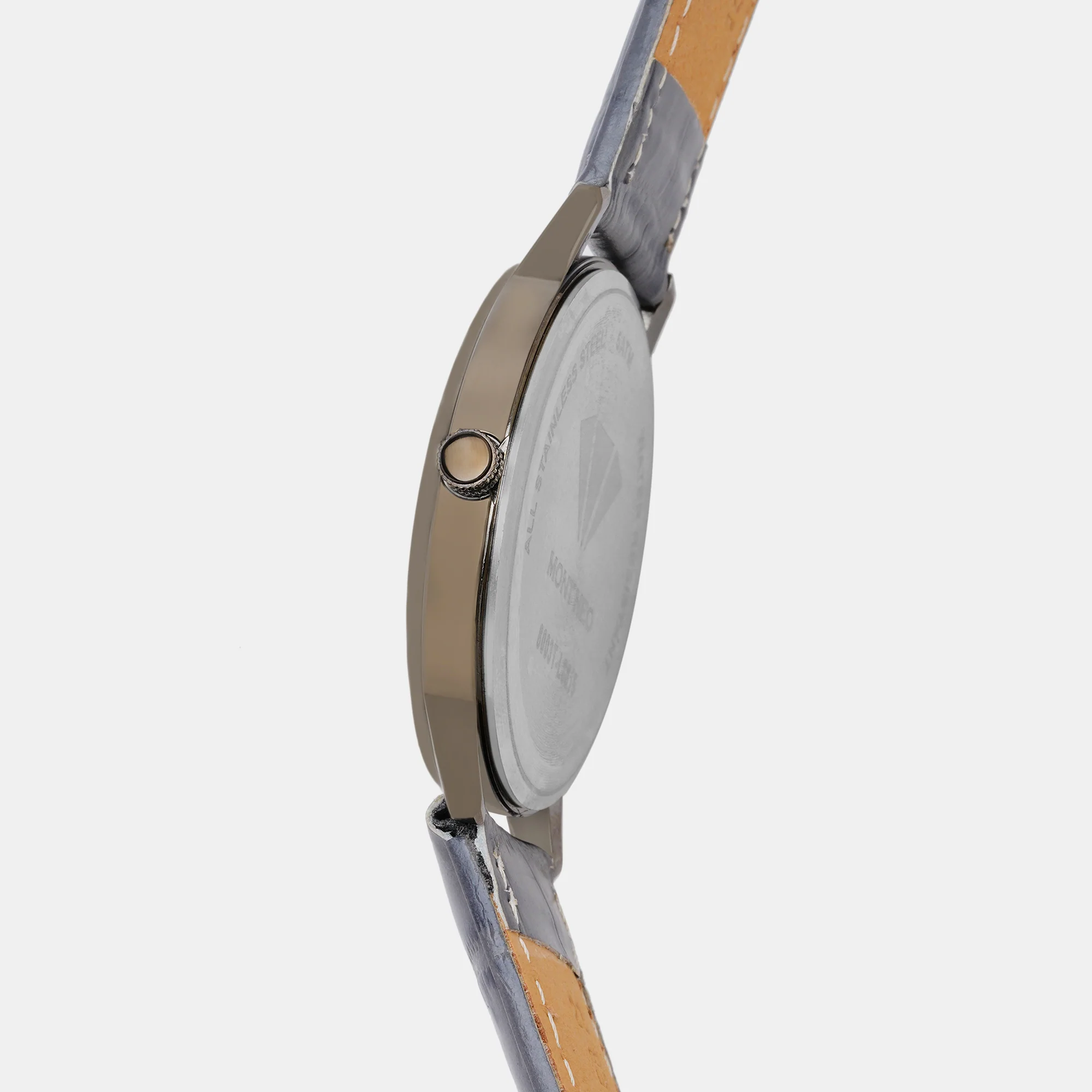 Men Quartz Grey Dial Analog Leather Watch 8003T-L8815 - Image 4