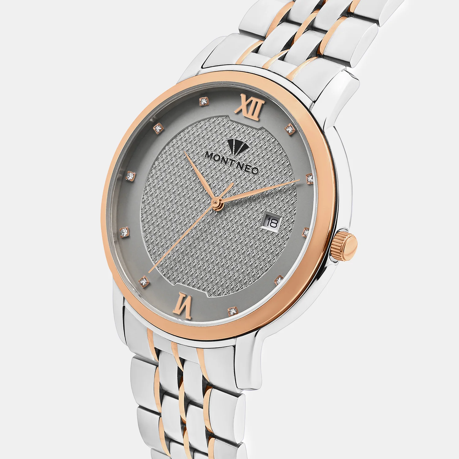 Men Quartz Grey Dial Analog Metal Watch 8504E-M1315 - Image 2