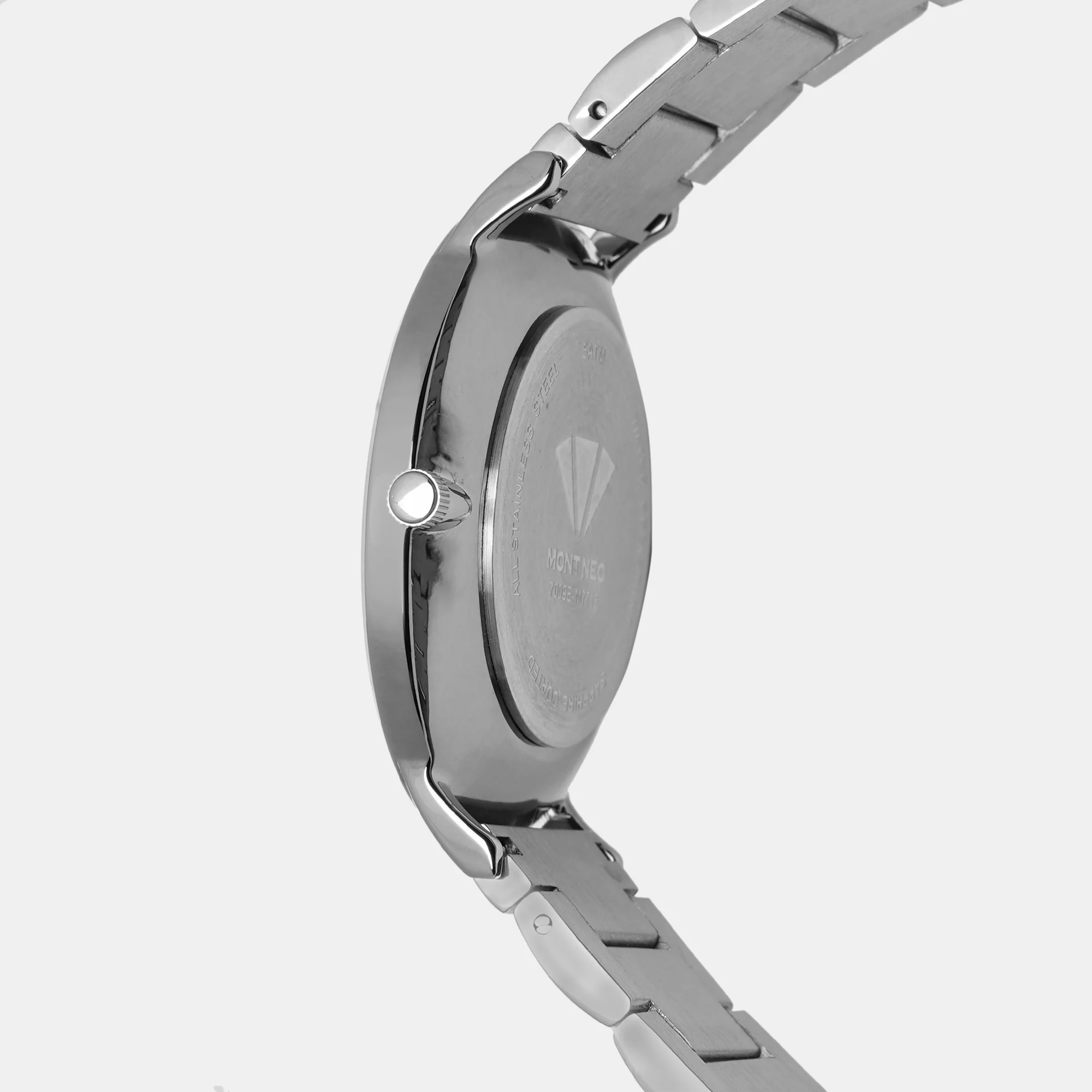Men Quartz Grey Dial Analog Stainless Steel Watch 7009E-M7715 - Image 3