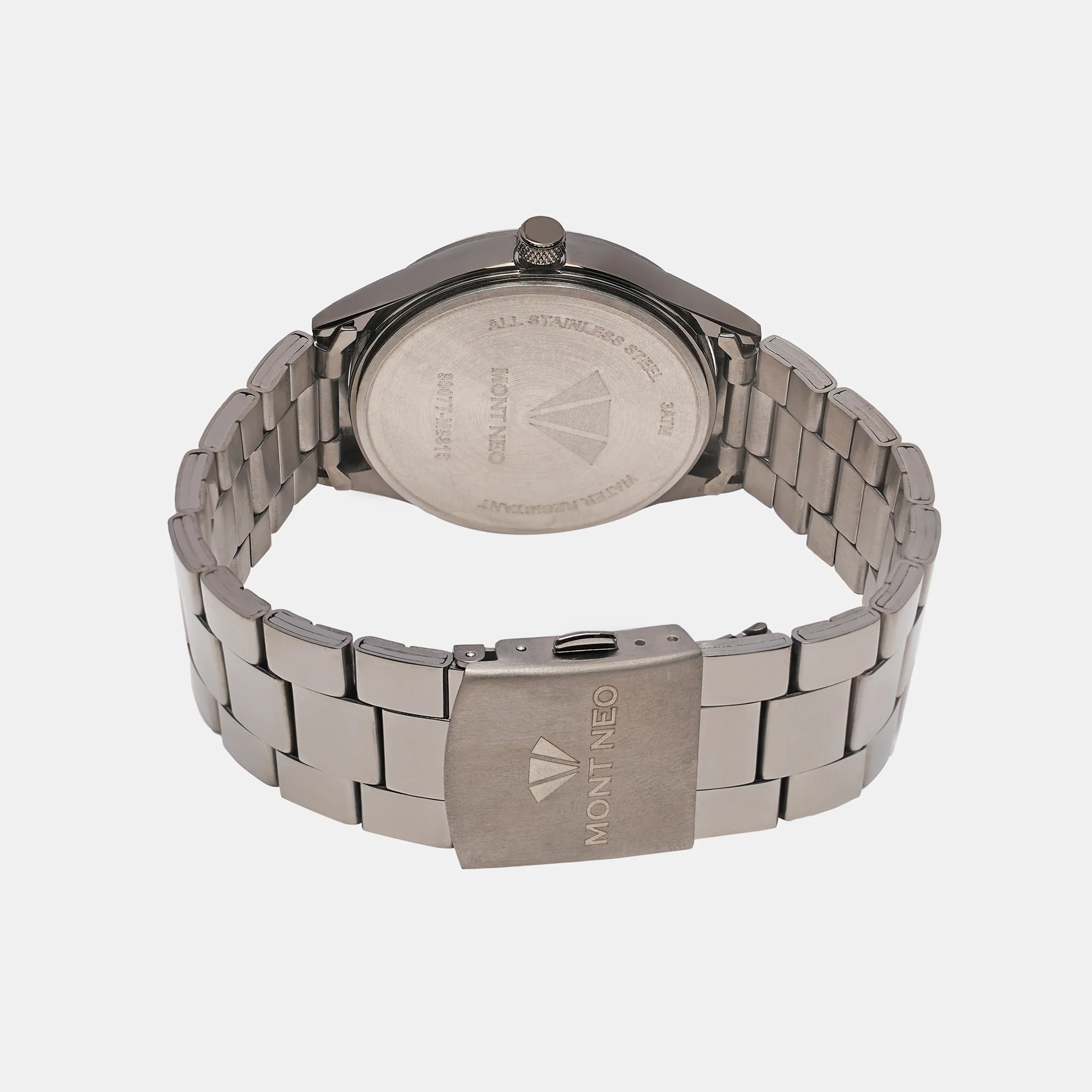 Men Quartz Grey Dial Analog Stainless Steel Watch 8007T-M8816 - Image 5