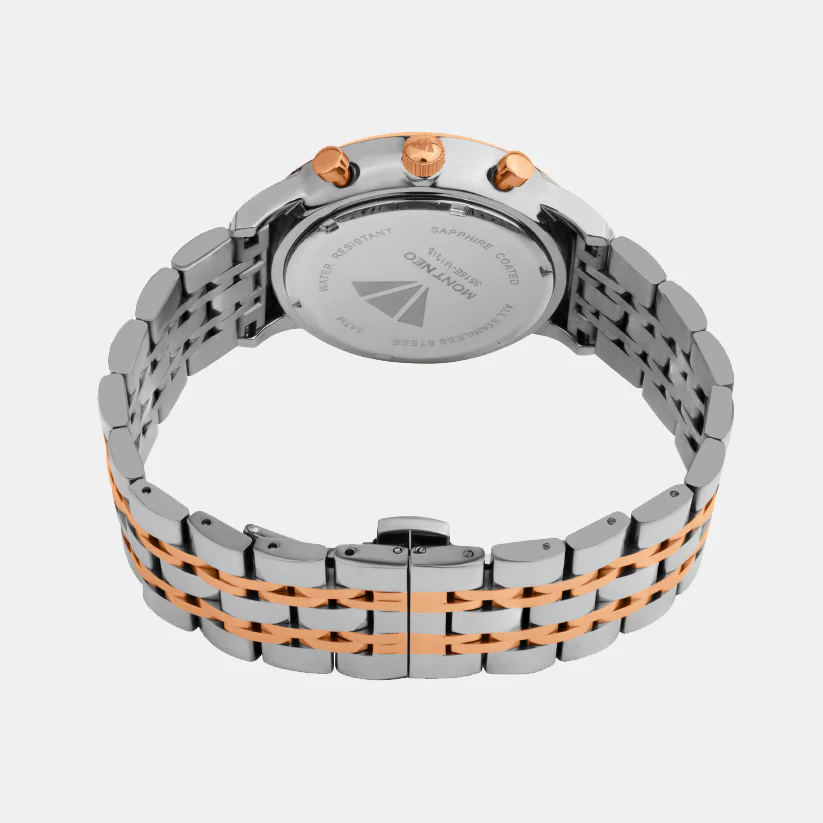 Men Quartz Grey Dial Multi-Function Stainless Steel Watch 3515E-M1315 - Image 4