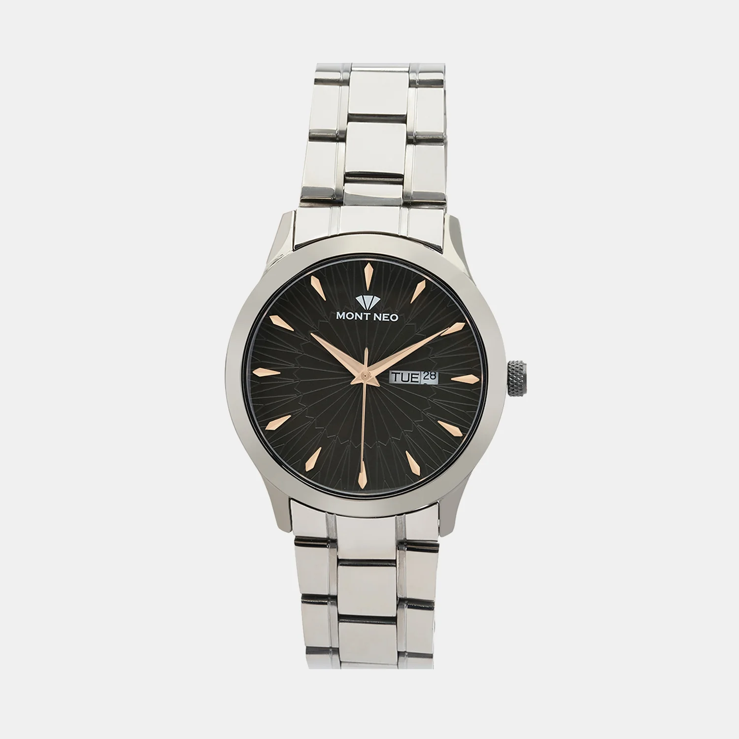 Men Quartz Grey Dial Analog Metal Watch 8014D-M8816