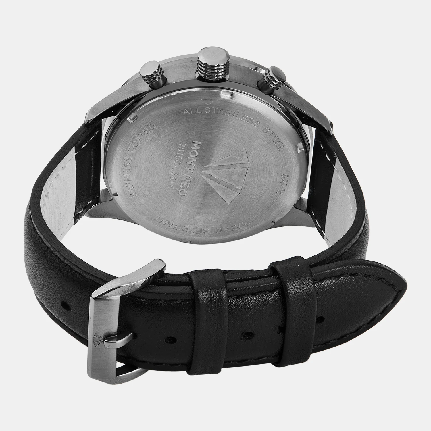 Men Quartz Gun Dial Chronograph Leather Watch 7010C-L8816 - Image 4