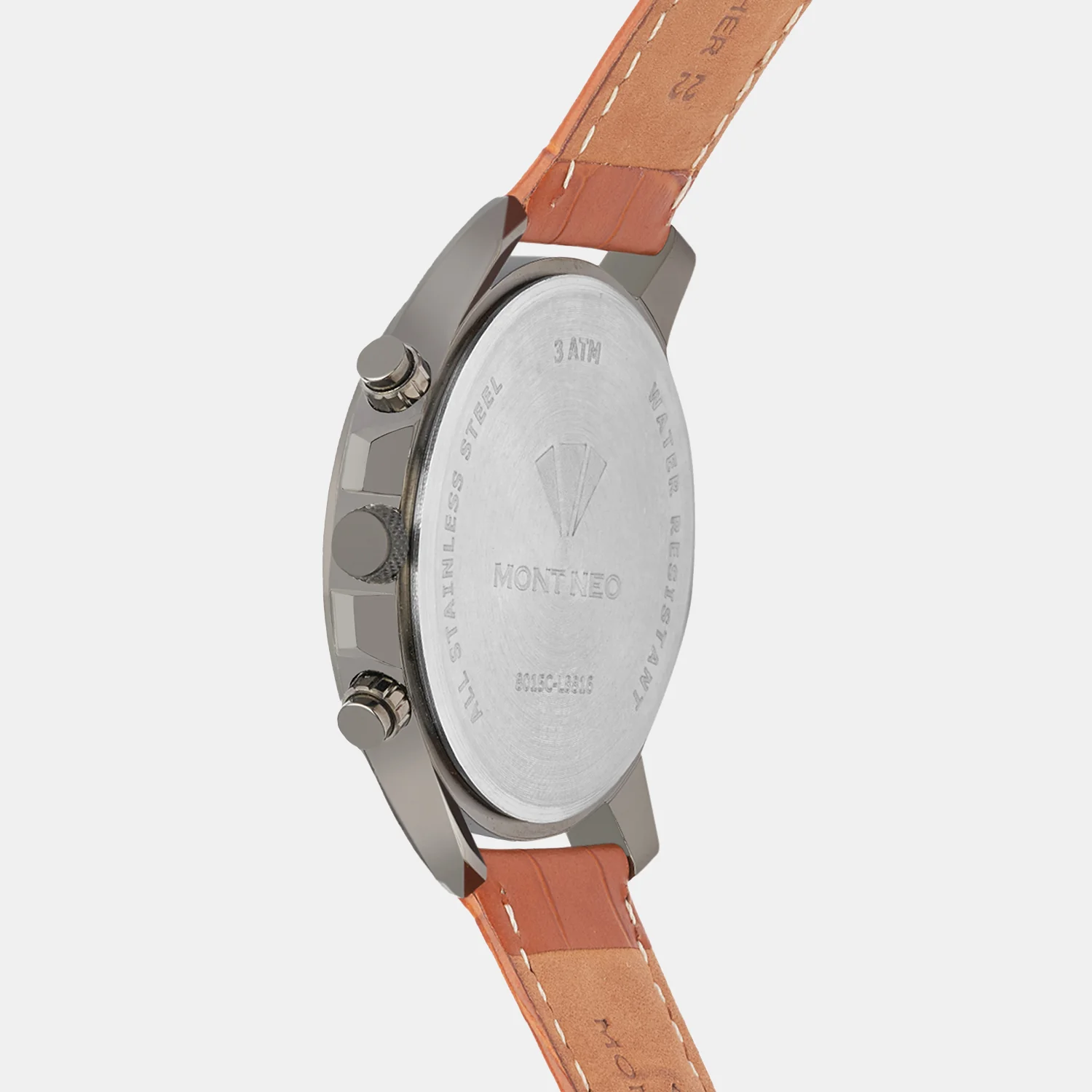 Men Quartz Gun Dial Chronograph Leather Watch 8015C-L8816 - Image 3