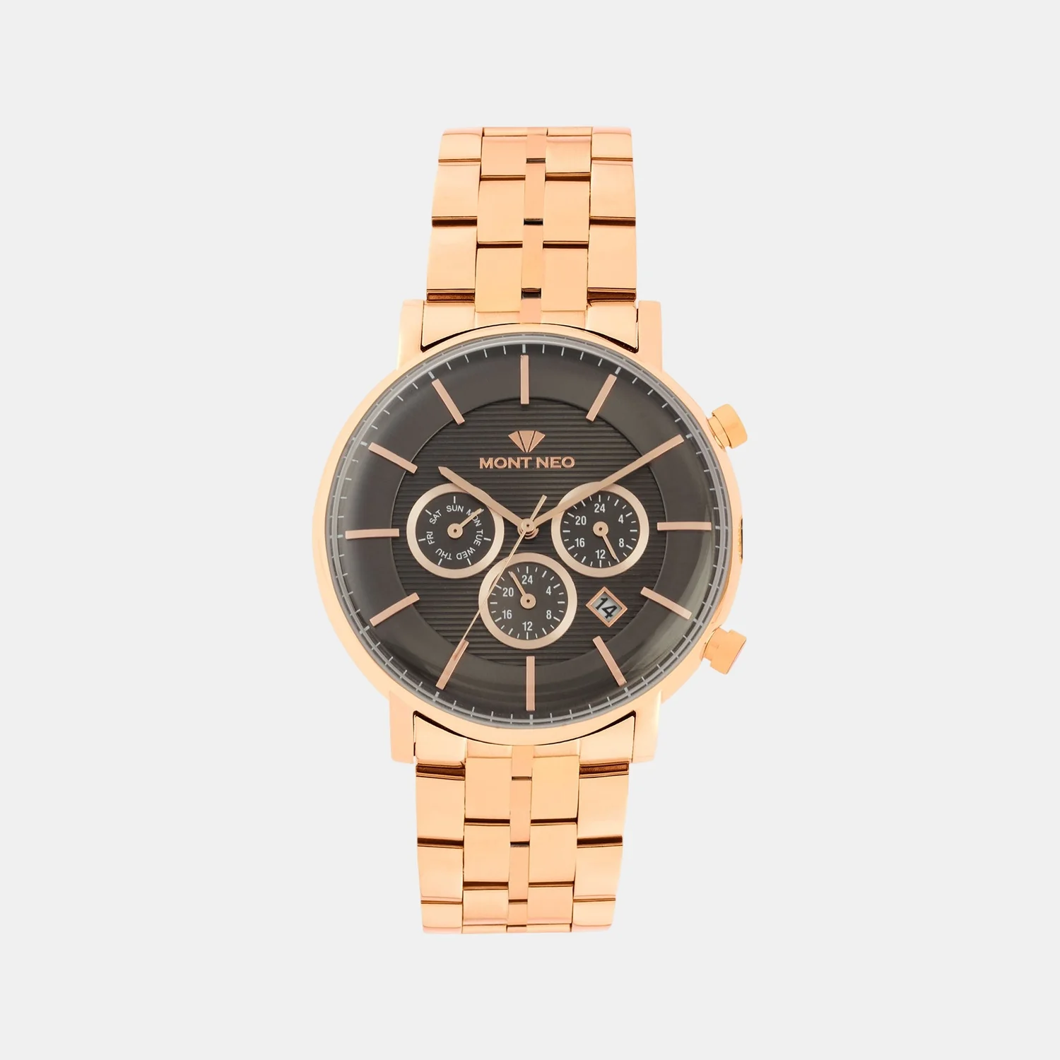 Men Quartz Gun Dial Multi-Function Metal Watch 1055C-M3316