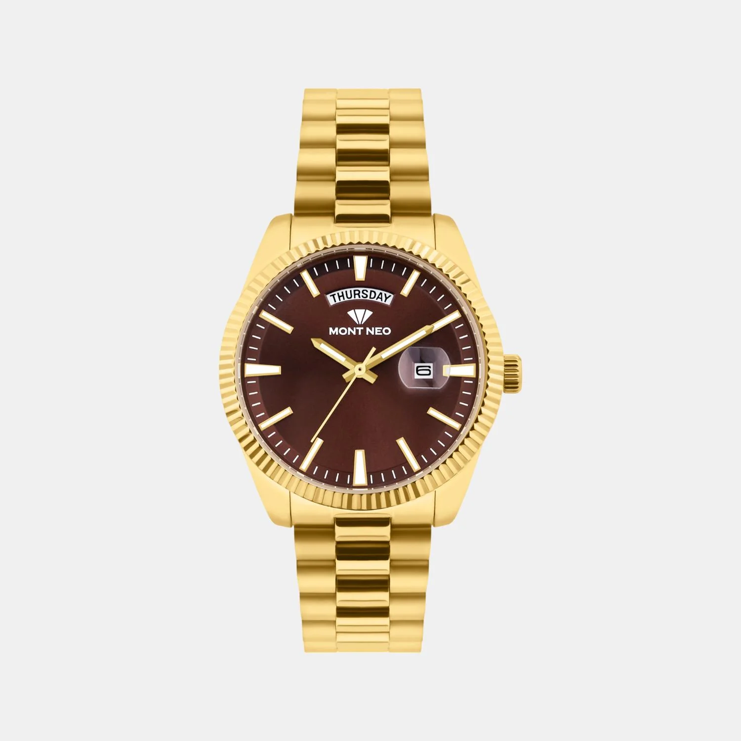 Men Quartz Red Dial Analog Stainless Steel Watch G3505D-M2212 - Image 2