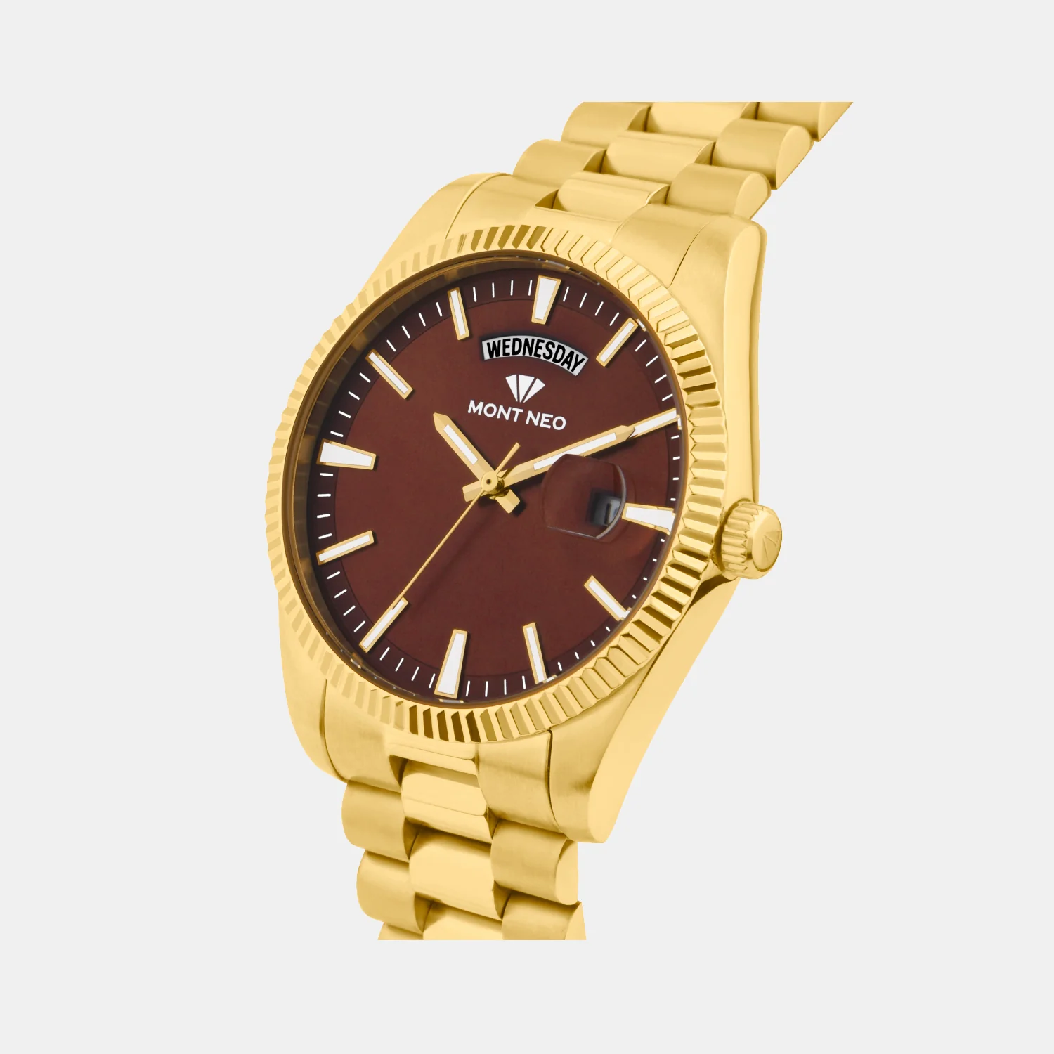 Men Quartz Red Dial Analog Stainless Steel Watch G3505D-M2212 - Image 3