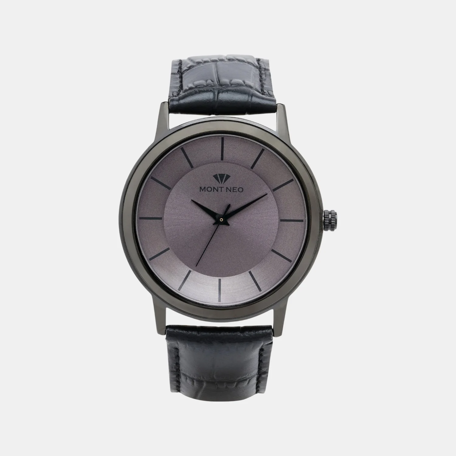 Men Quartz Silver Dial Analog Leather Watch 8003T-L4416