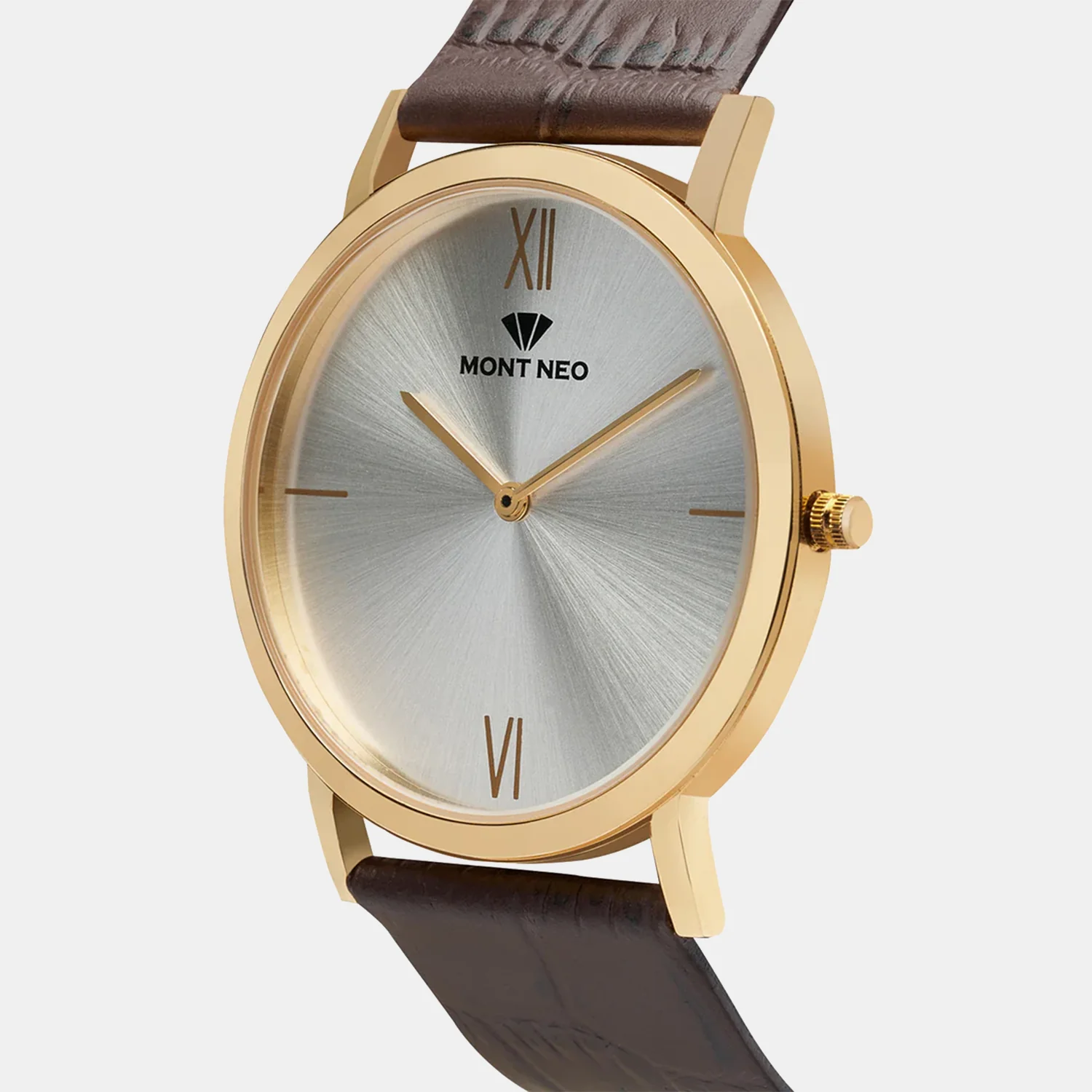 Men Quartz Silver Dial Analog Leather Watch 8011B-L2203 - Image 2