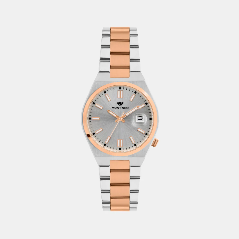 Men Quartz Silver Dial Analog Metal Watch 3506E-M1303 - Image 2