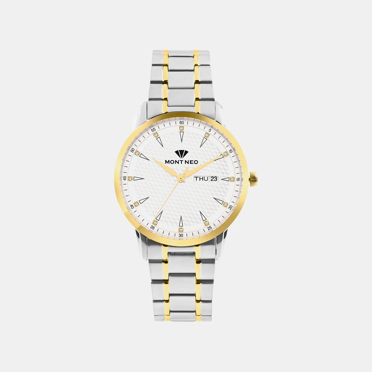 Men Quartz Silver Dial Analog Metal Watch G8505D-M1203