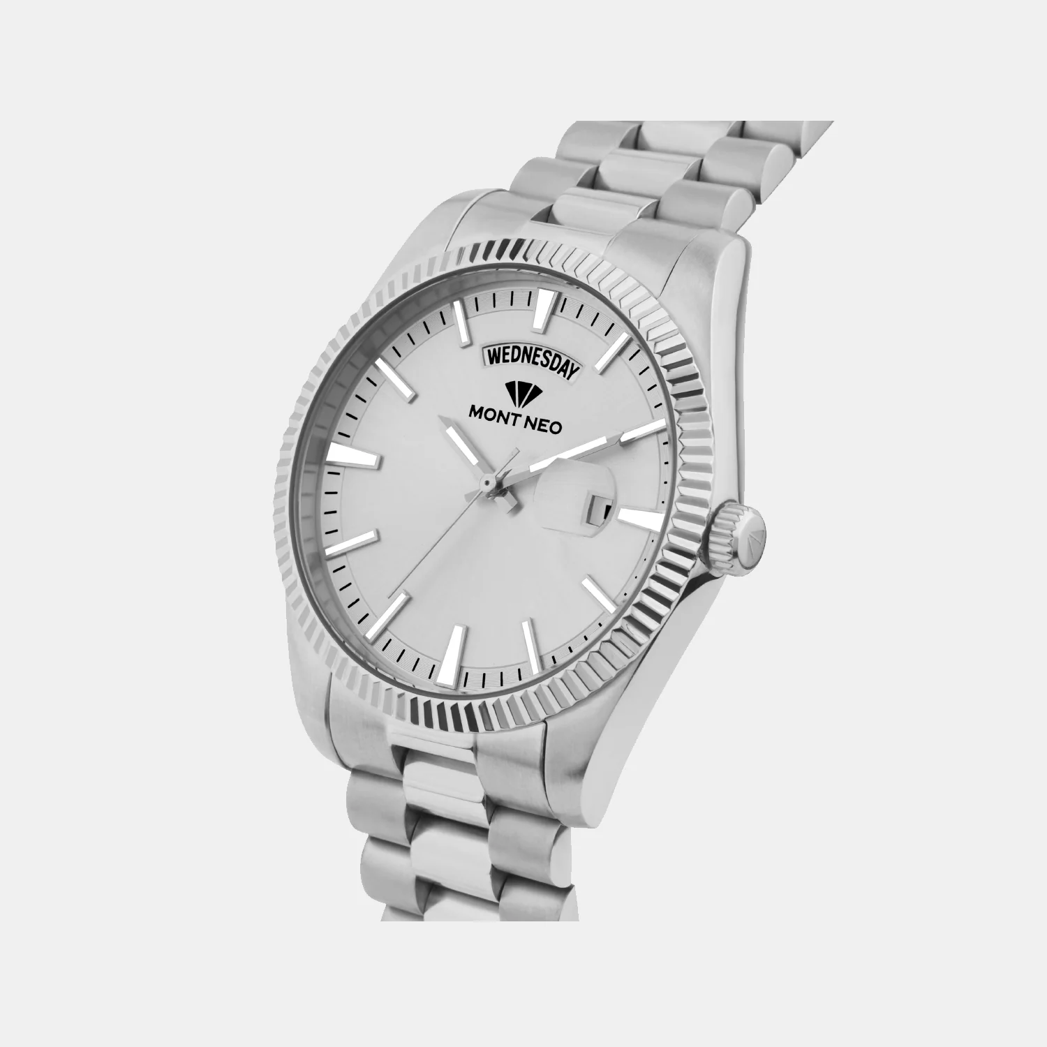 Men Quartz Silver Dial Analog Stainless Steel Watch G3505D-M1103 - Image 3