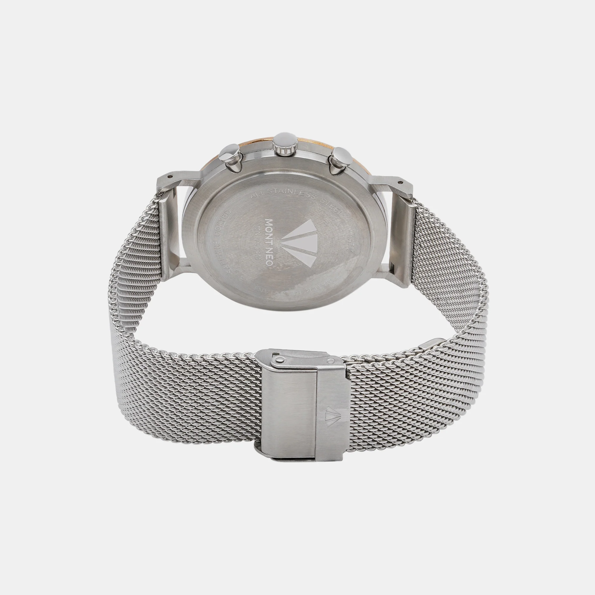 Men Quartz Silver Dial Chronograph Mesh Watch 7004M-B1303 - Image 5