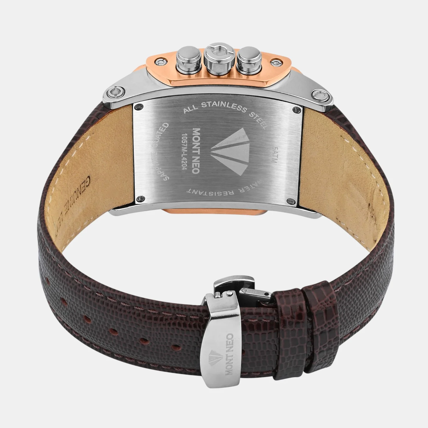 Men Quartz Silver Dial Multi-Function Leather Watch G1057M-L1303 - Image 5