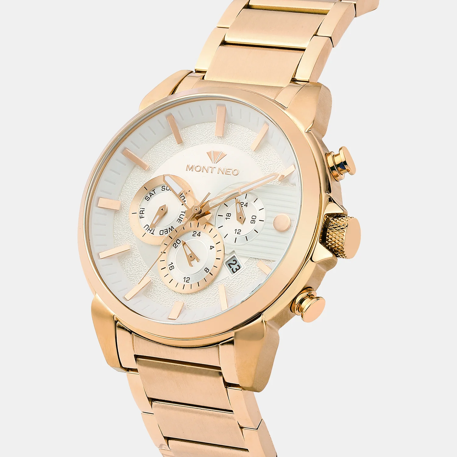 Men Quartz Silver Dial Multi-Function Metal Watch 1058M-M3303 - Image 3